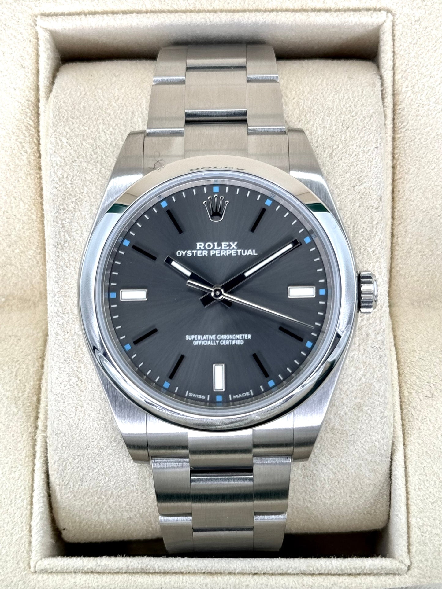 2017 Rolex Oyster Perpetual 39mm 114300 Rhodium Dial - MyWatchLLC