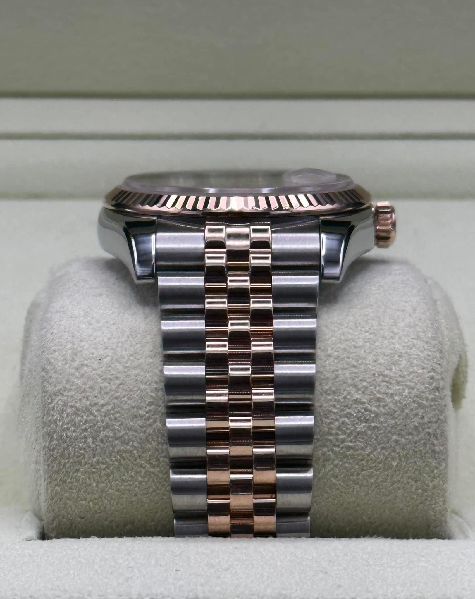 2010 Rolex Datejust 36mm 116231 Two-Tone Rose Gold Pink Diamond Dial - MyWatchLLC