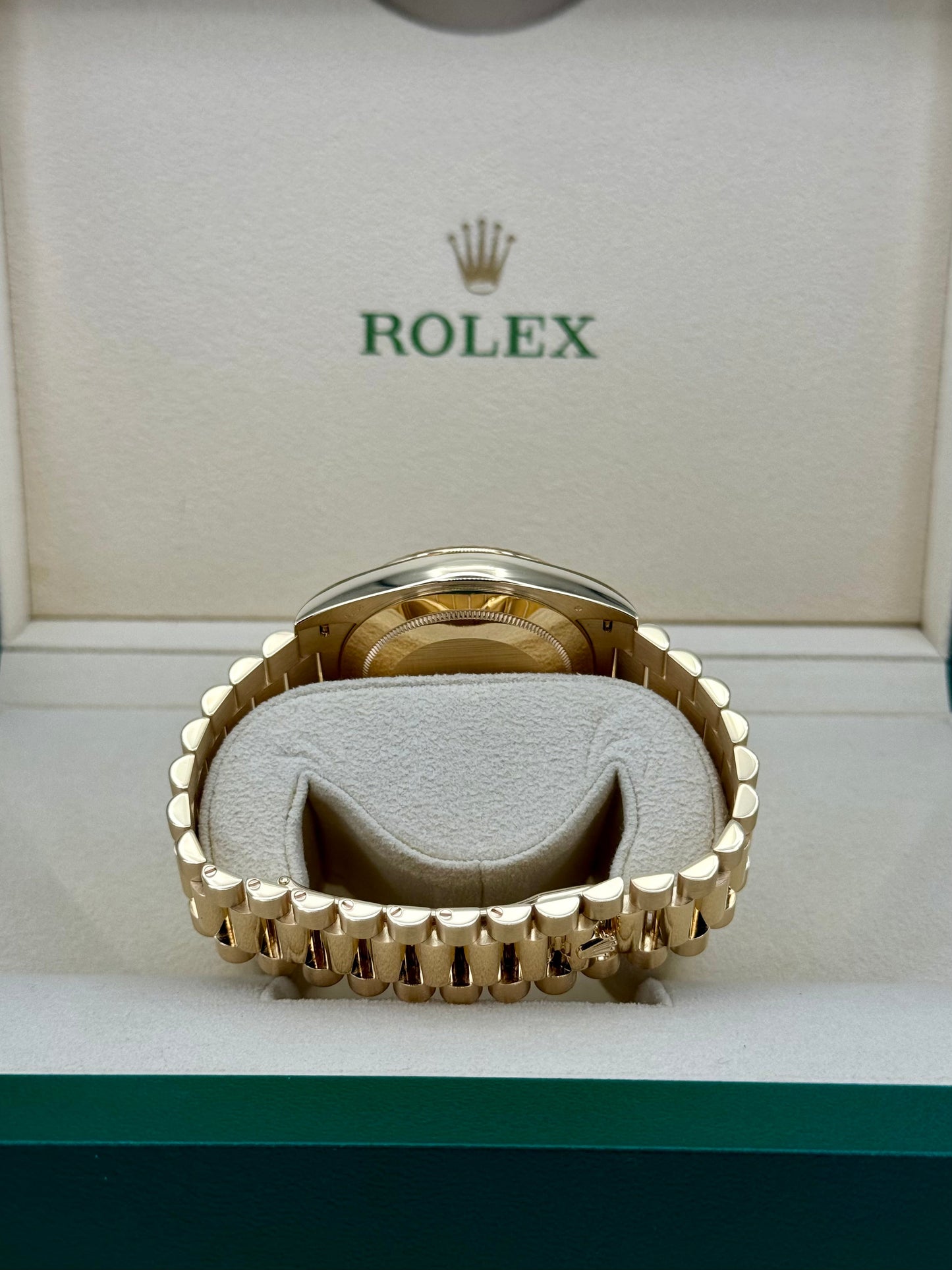 2023 Rolex Day-Date 40mm 228238 Champagne Diamond Baguette Dial - MyWatchLLC