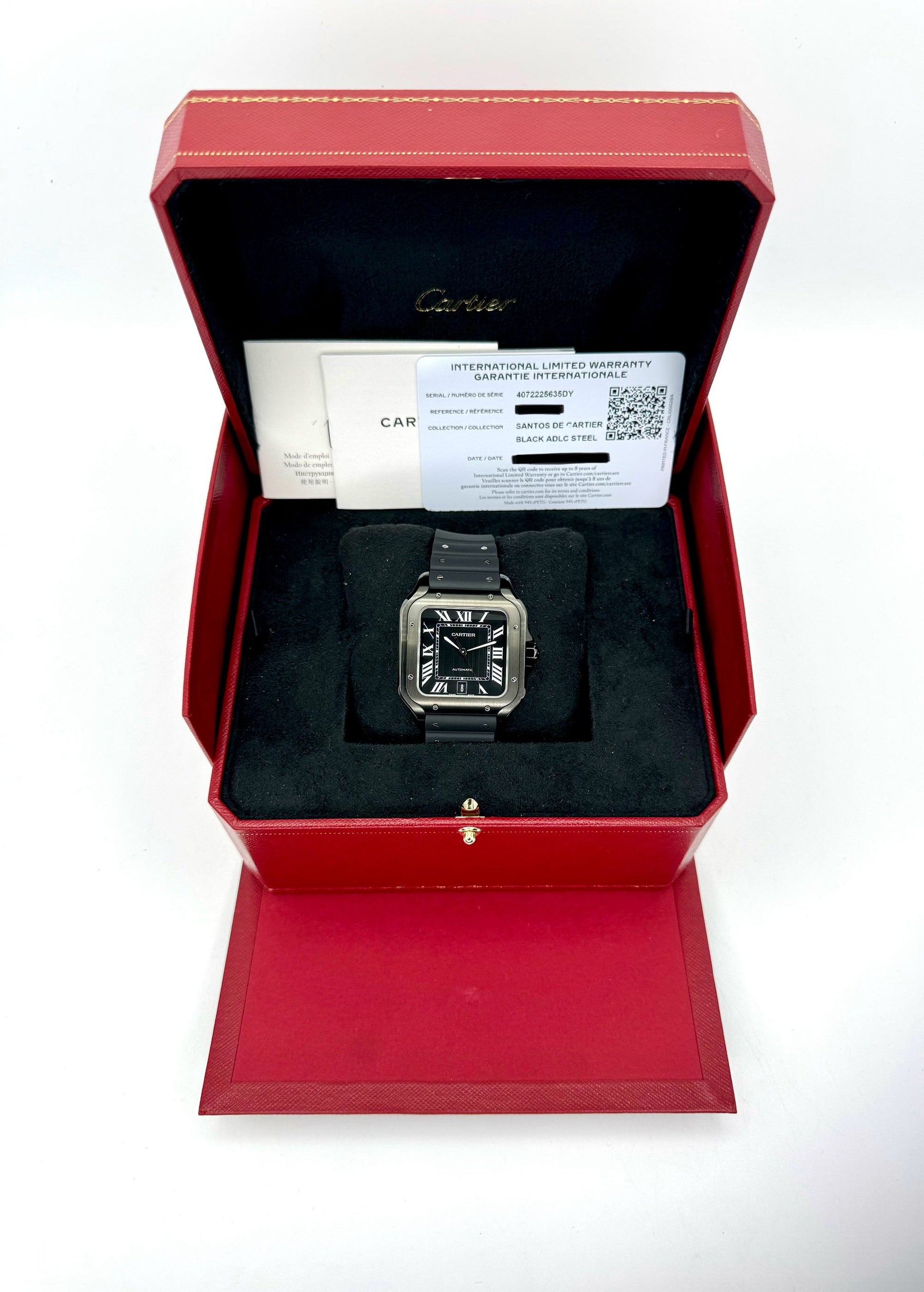 2023 Cartier Santos De Cartier 39.8mm WSSA0039 Black Steel Dial - MyWatchLLC