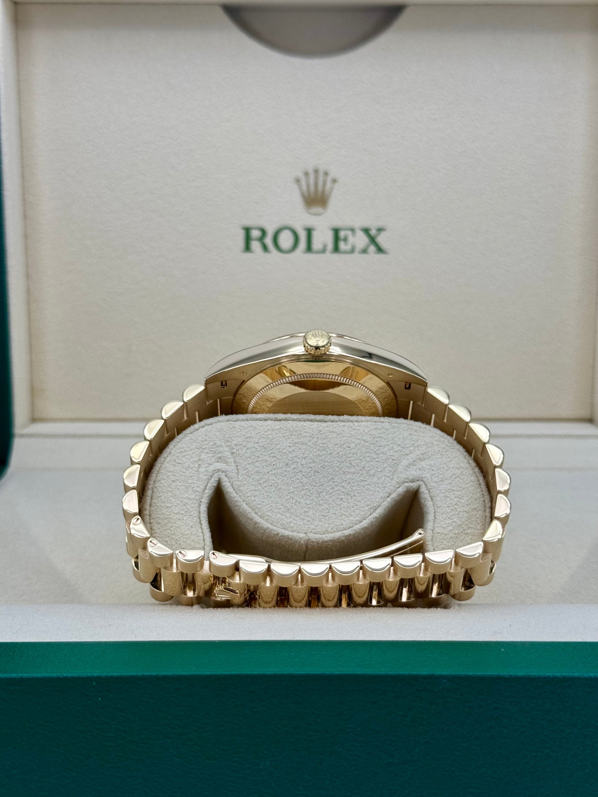 2023 Rolex Day-Date 40mm 228238 Black Diamond Baguette Dial - MyWatchLLC