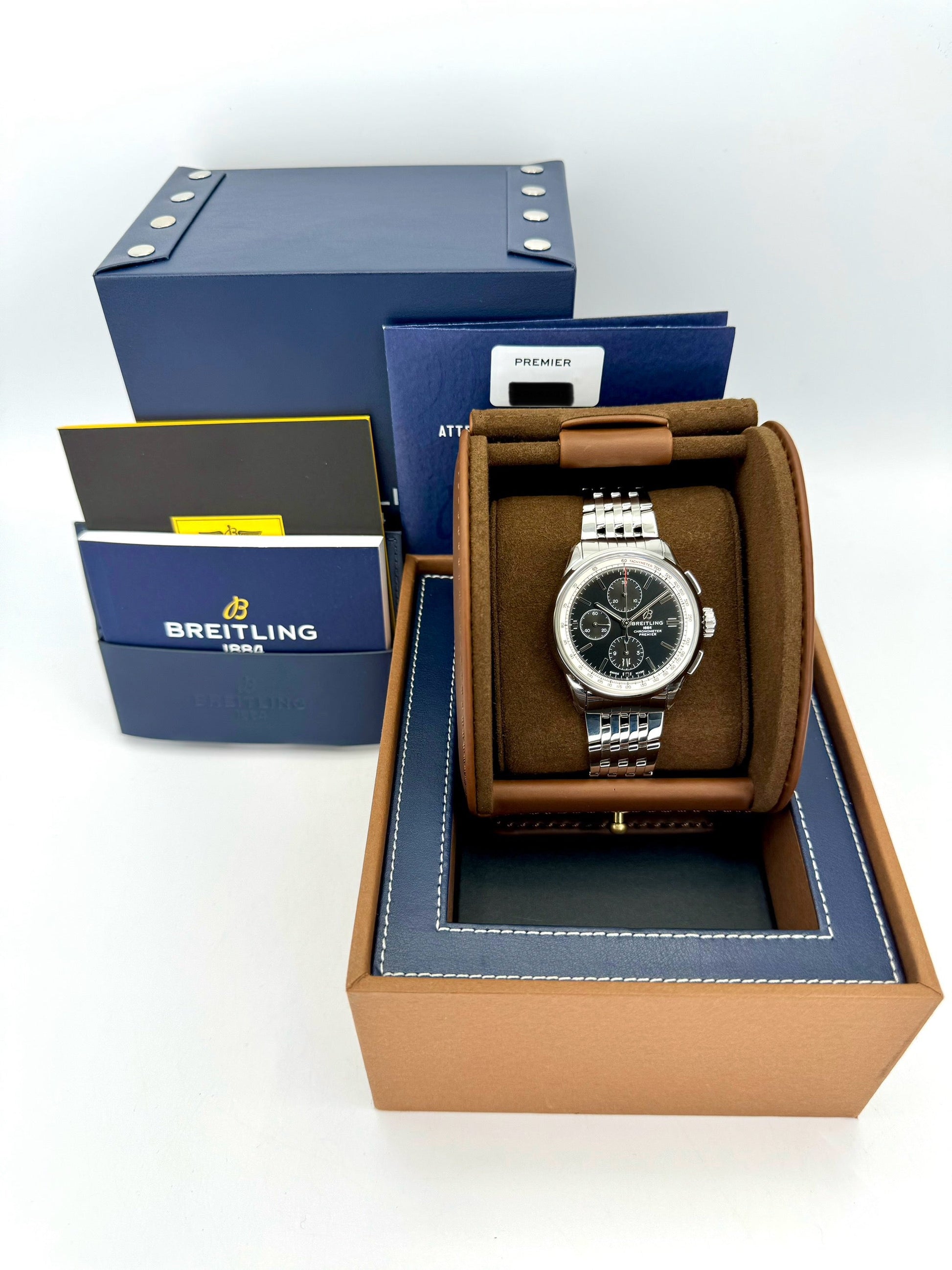 2023 Breitling Premier Chronograph 42mm A13315351B1A1 Steel Black Dial - MyWatchLLC