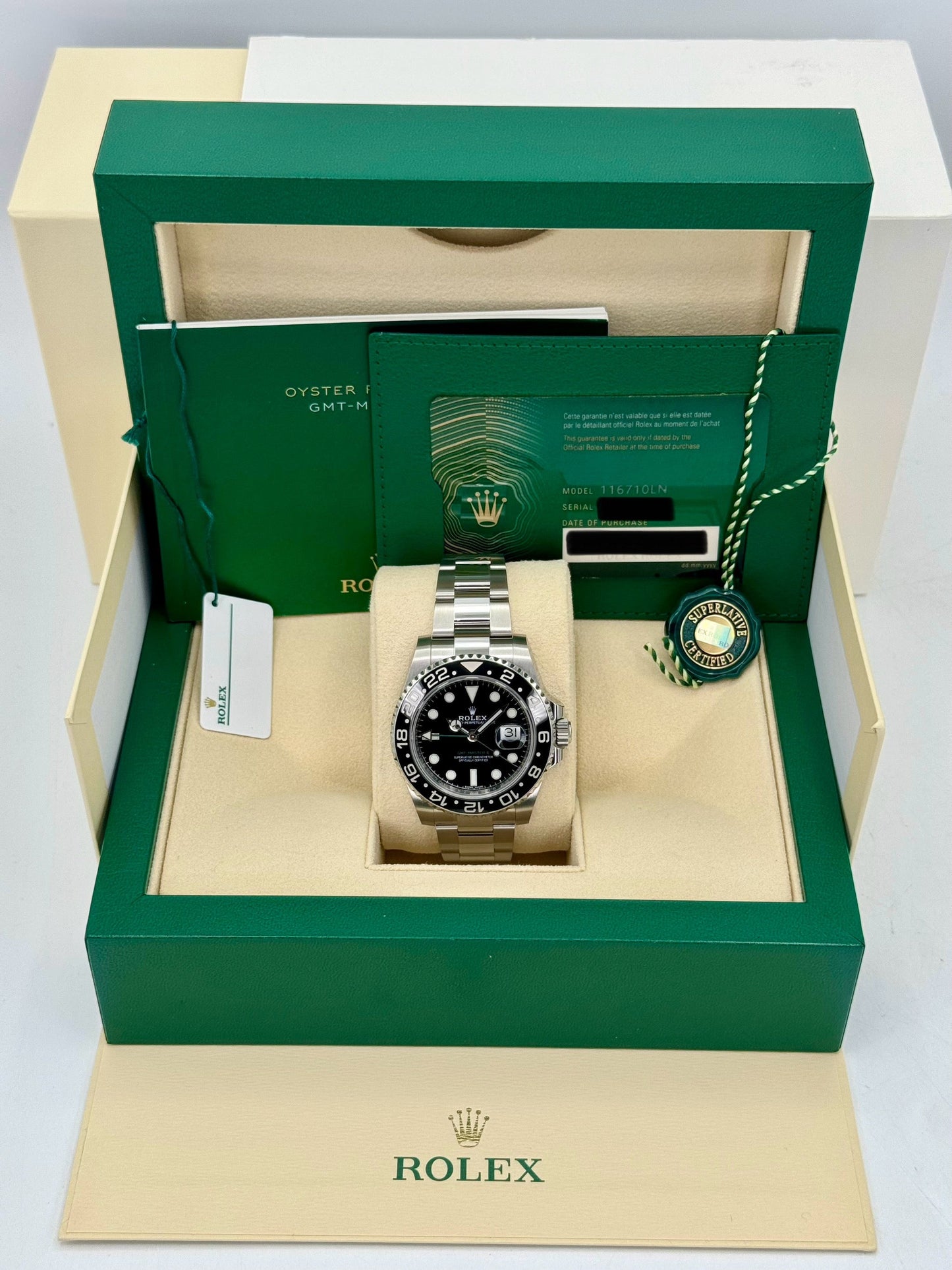 NEW 2022 Rolex GMT-Master II 40mm 116710LN Stainless Steel Black Dial - MyWatchLLC