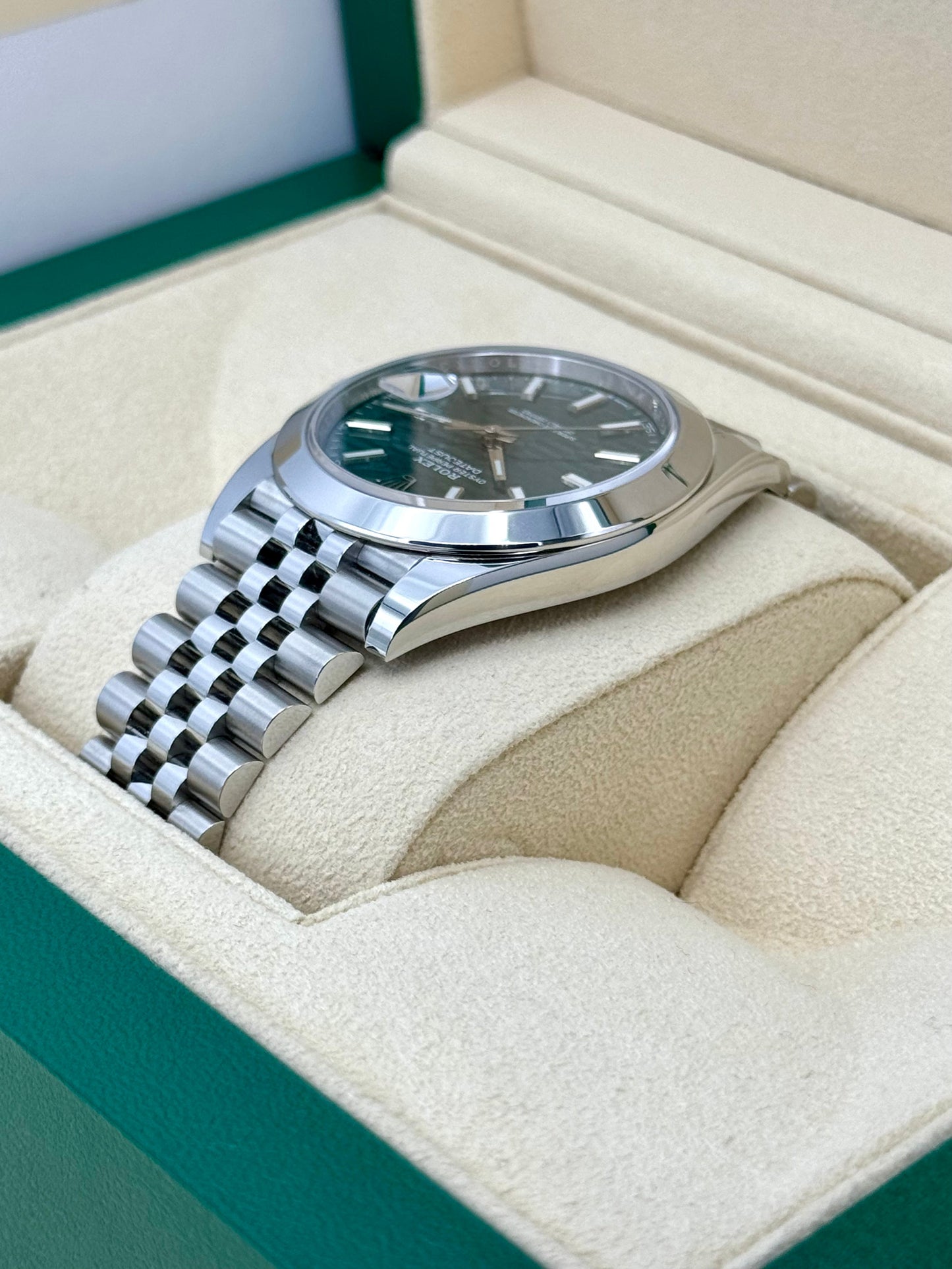NEW 2024 Rolex Datejust 41mm 126300 Jubilee Green Motif Dial - MyWatchLLC