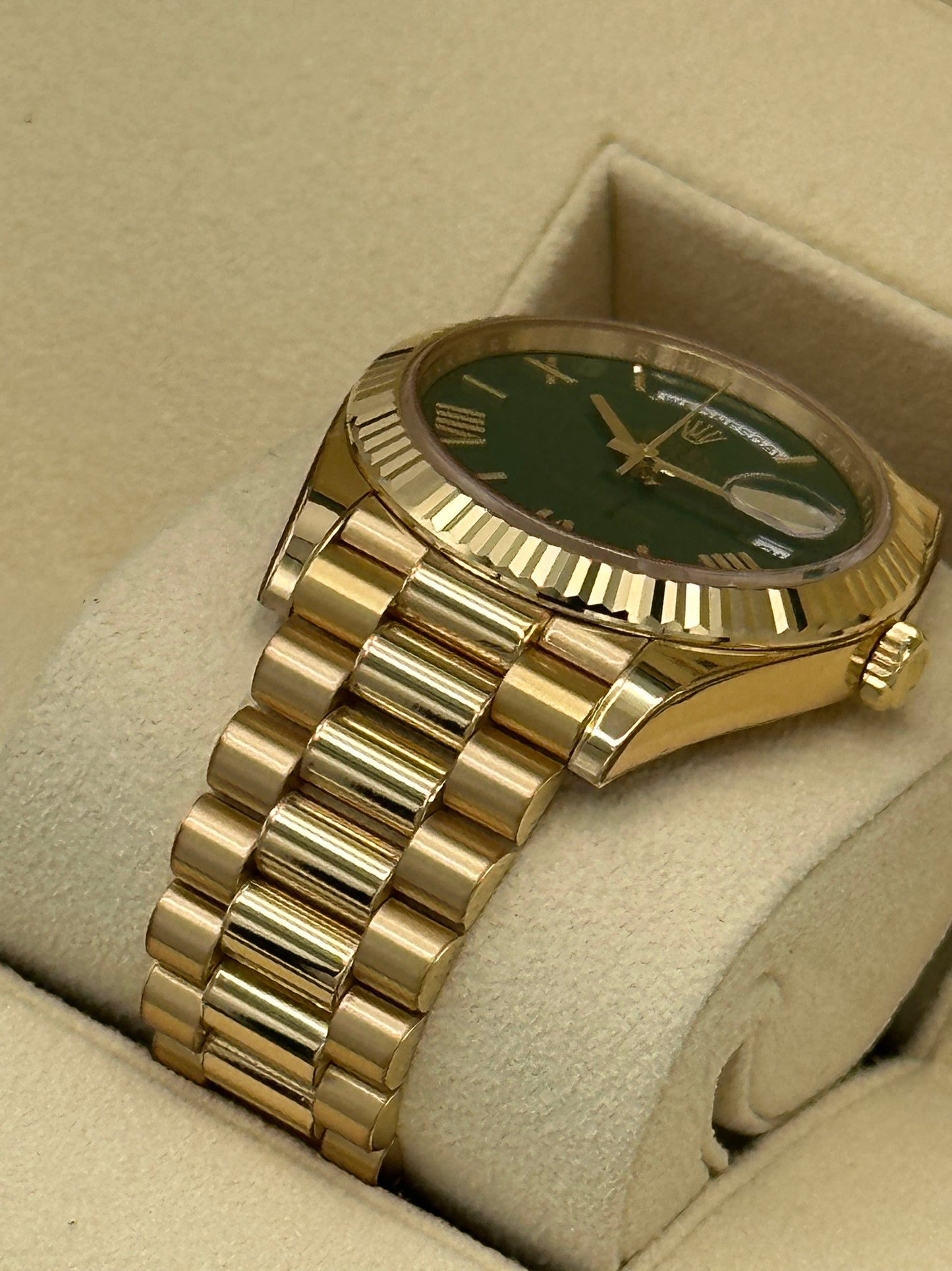 2023 Rolex Day-Date 40mm 228238 Presidential Yellow Gold Green Dial - MyWatchLLC