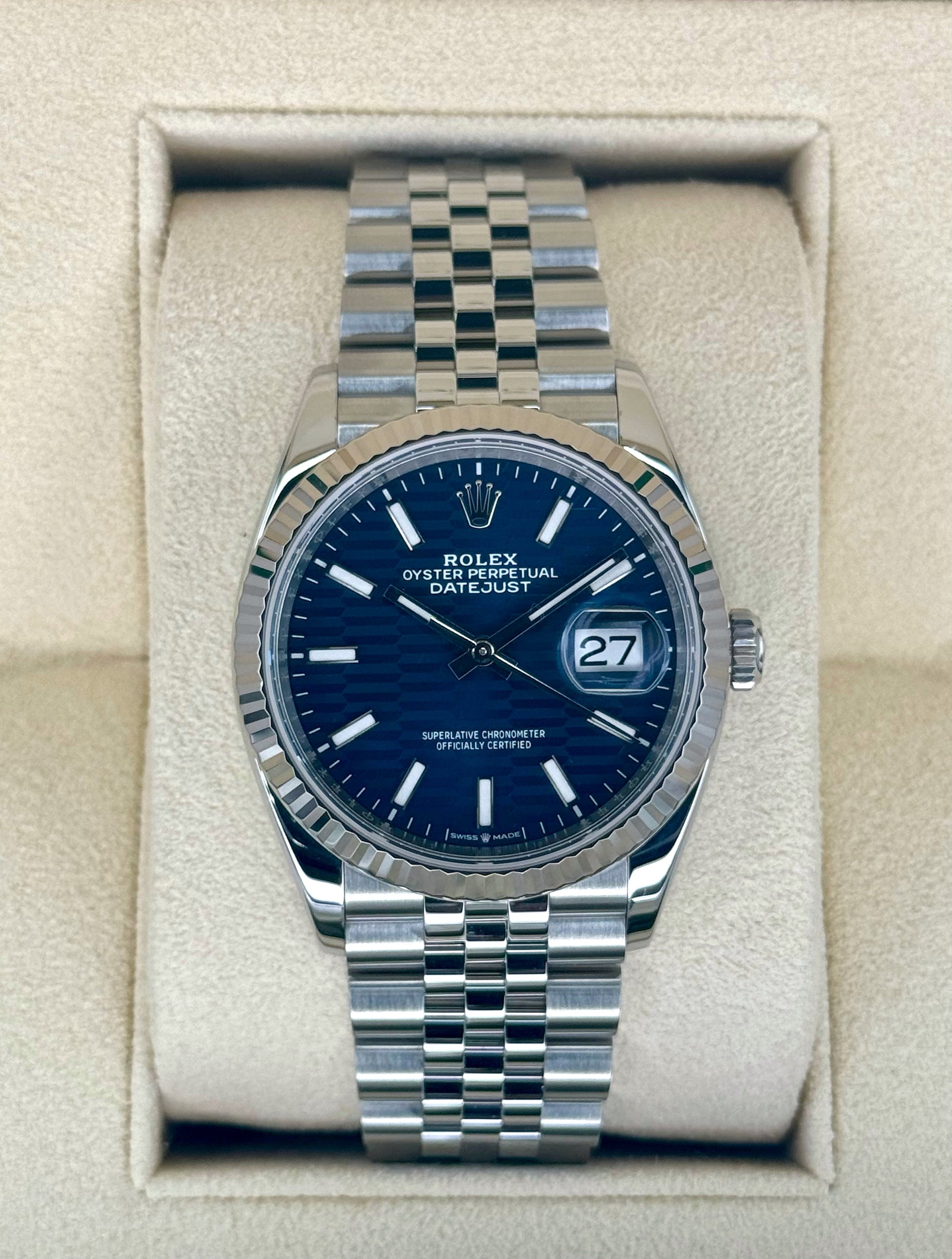2023 Datejust 36mm 126234 Stainless Steel Jubilee Blue Motif Dial - MyWatchLLC