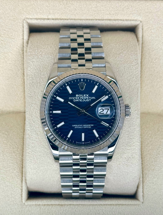 2023 Datejust 36mm 126234 Stainless Steel Jubilee Blue Motif Dial - MyWatchLLC