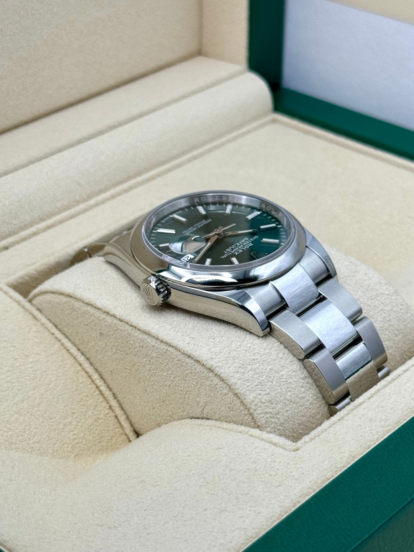 NEW 2023 Rolex Datejust 36mm 126200 Steel Oyster Mint Green Dial - MyWatchLLC