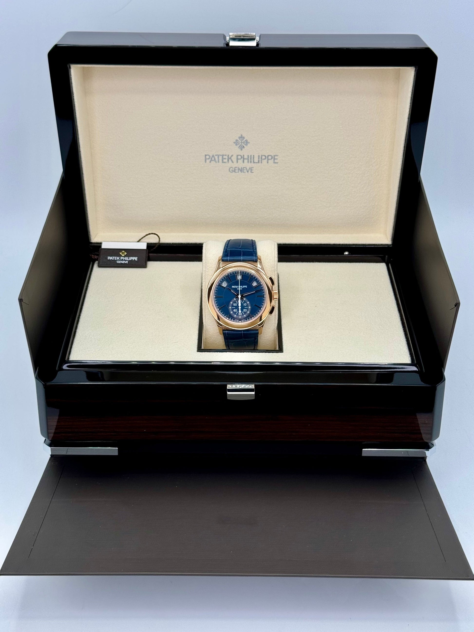NEW 2023 Patek Philippe 5905R Flyback Chronograph Annual Calendar Blue Dial - MyWatchLLC