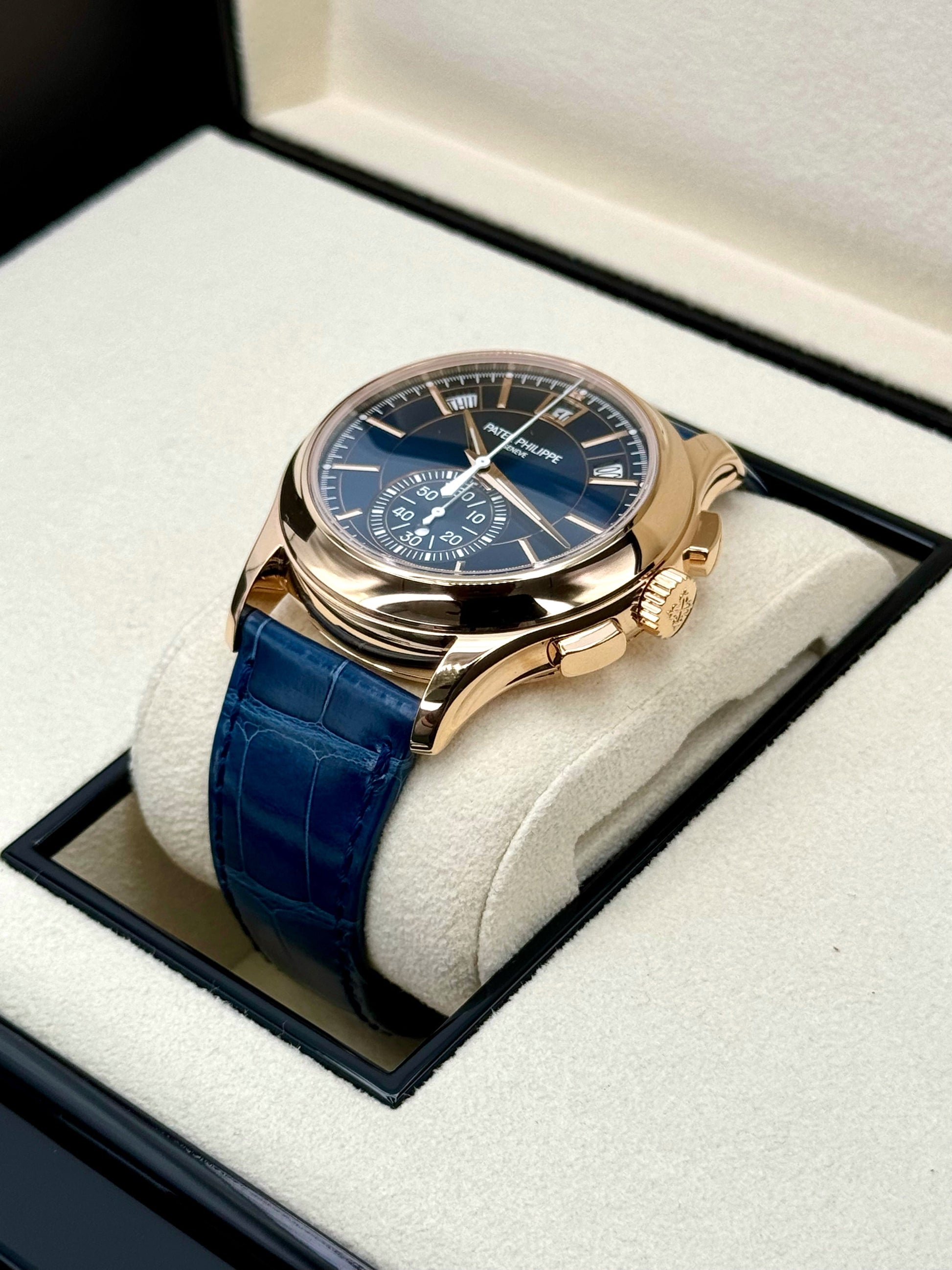 NEW 2023 Patek Philippe 5905R Flyback Chronograph Annual Calendar Blue Dial - MyWatchLLC