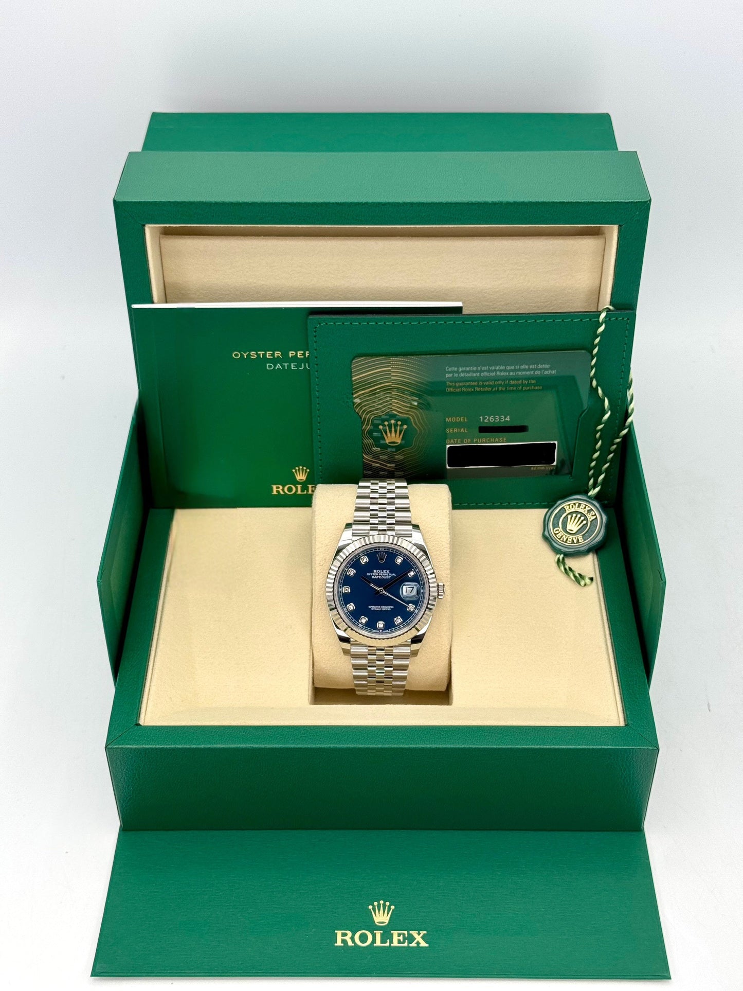 NEW 2025 Rolex Datejust 41mm 126334 Stainless Steel Jubilee Blue Diamond Dial