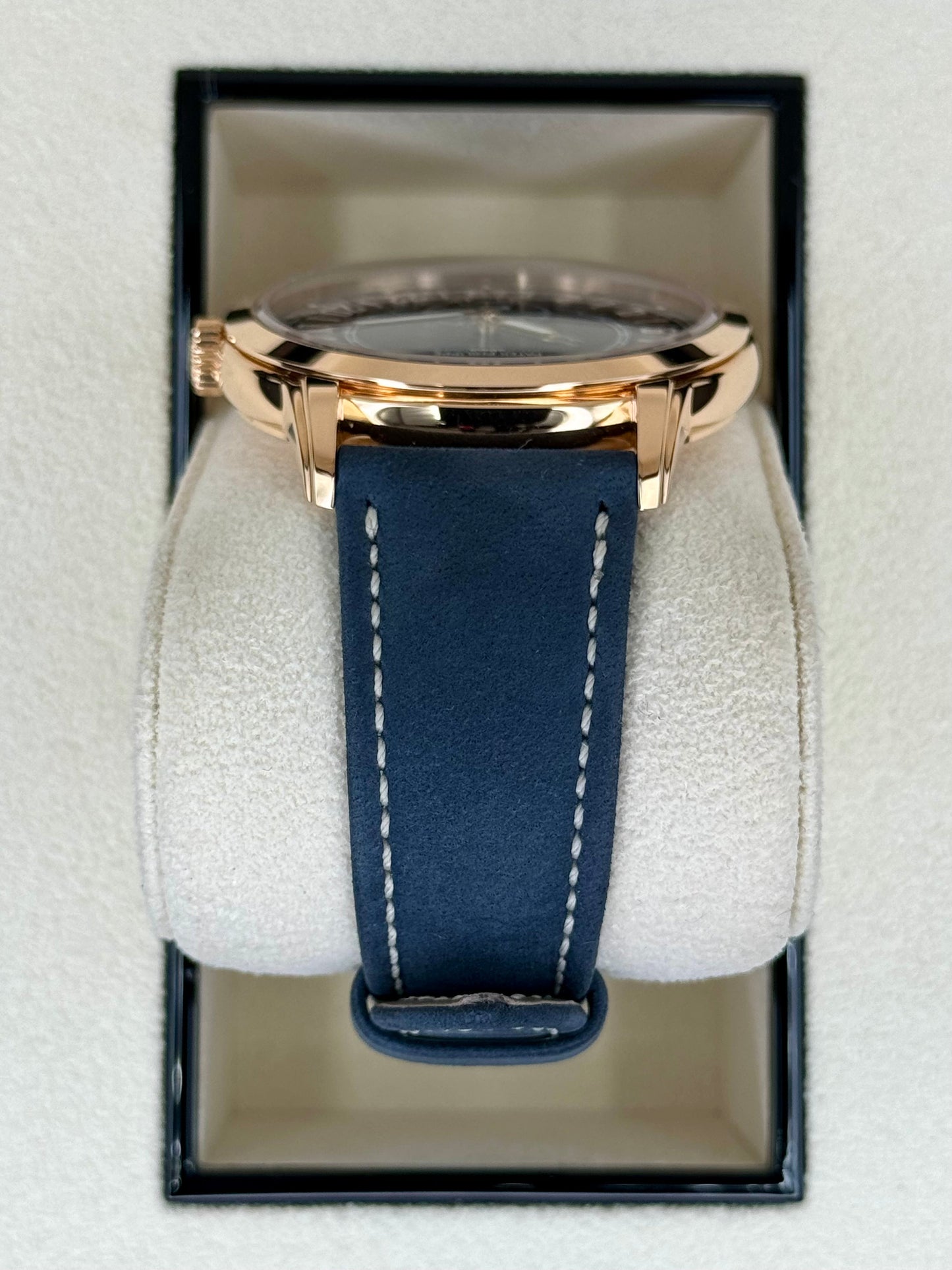 NEW 2024 Patek Philippe 5224R Calatrava Travel Time Rose Gold Blue Dial - MyWatchLLC