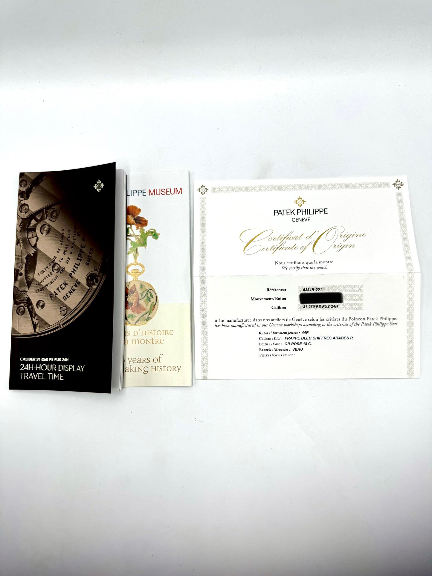 NEW 2024 Patek Philippe 5224R Calatrava Travel Time Rose Gold Blue Dial - MyWatchLLC