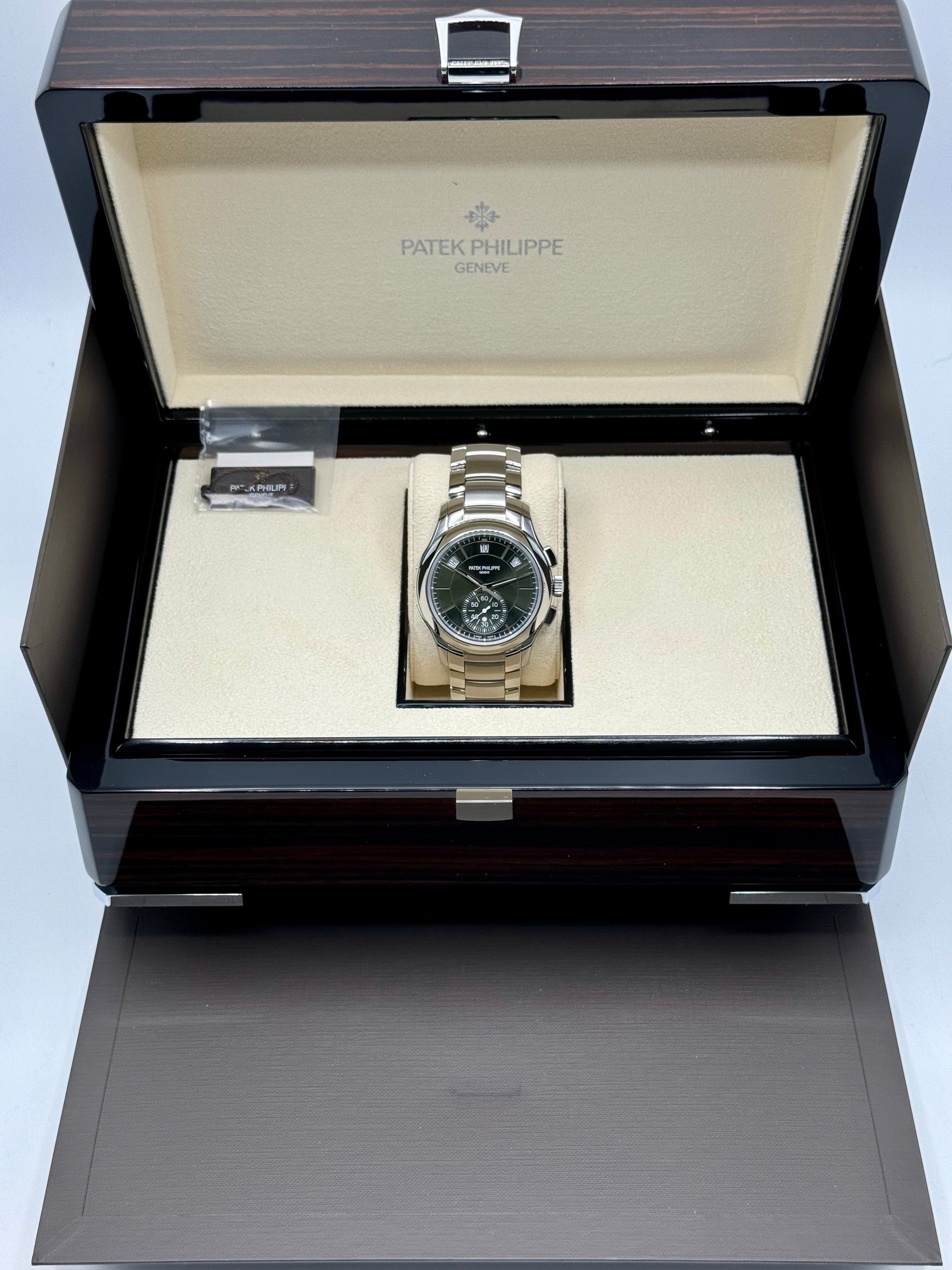 NEW 2024 Patek Philippe 5905/1A Flyback Chronograph Annual Calendar Olive Green Dial - MyWatchLLC