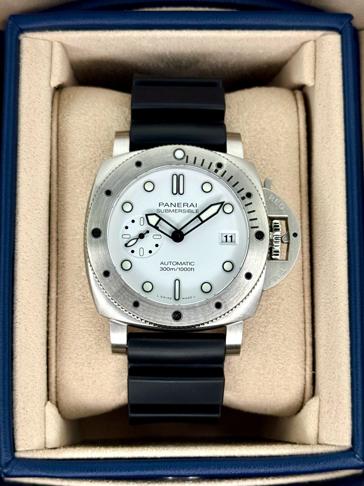 NEW 2025 Panerai Submersible 42mm PAM01590 Stainless Steel White Dial - MyWatchLLC