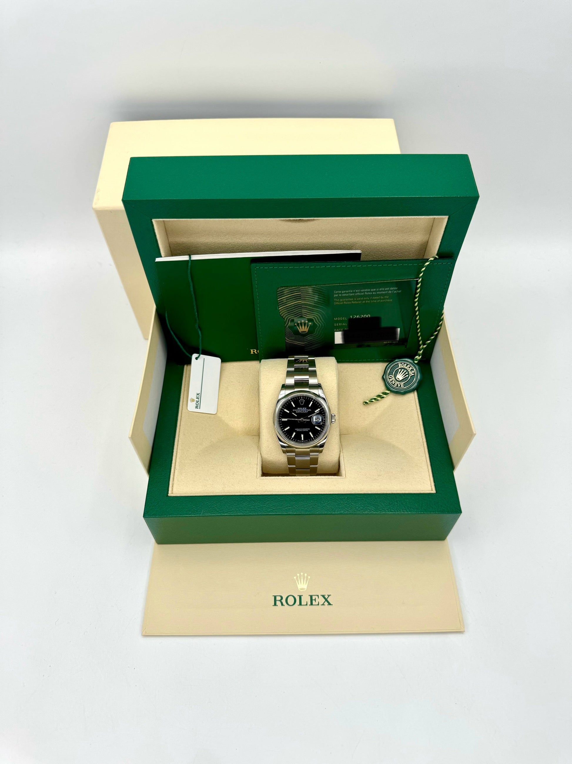 2022 Rolex Datejust 36mm 126200 Stainless Steel Oyster Black Dial - MyWatchLLC