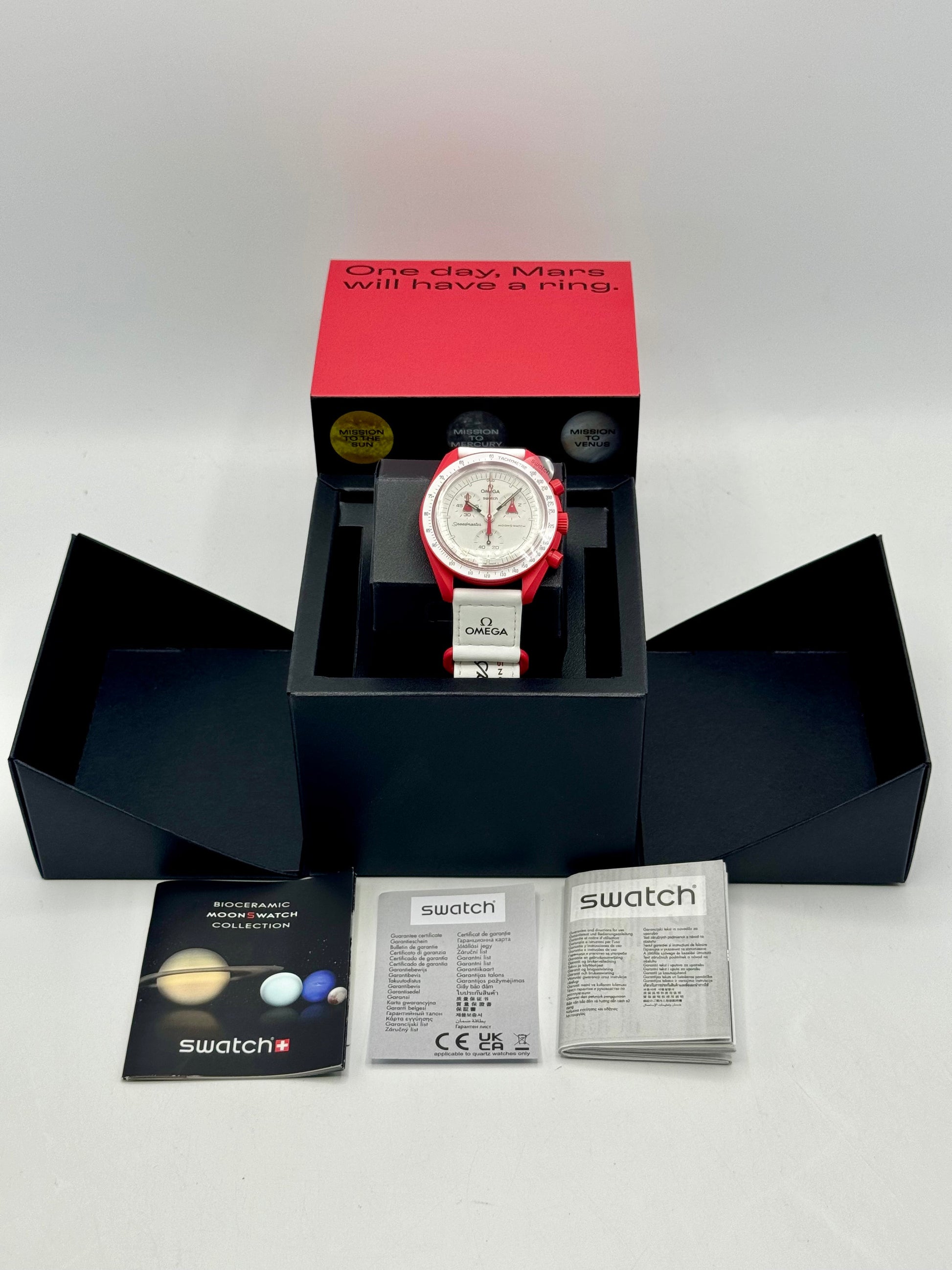 NEW Omega SO33R100 Bioceramic Moon Swatch  - Mission to Mars - MyWatchLLC