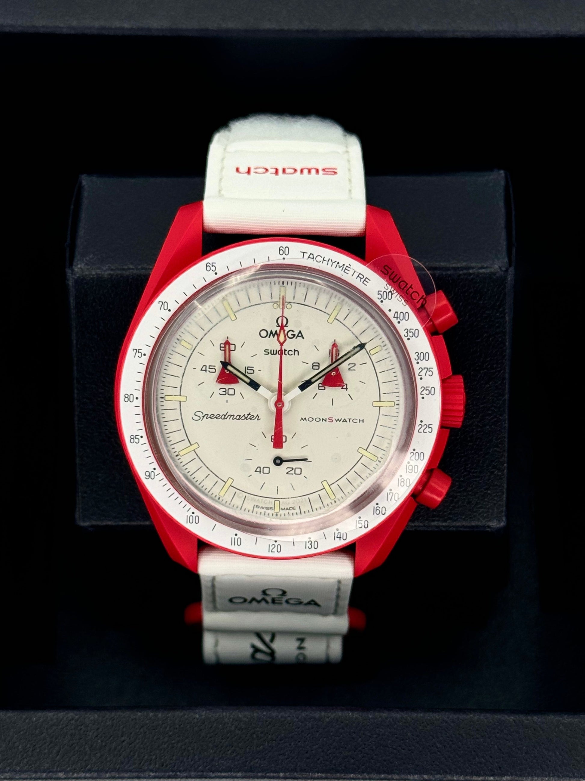 NEW Omega SO33R100 Bioceramic Moon Swatch  - Mission to Mars - MyWatchLLC