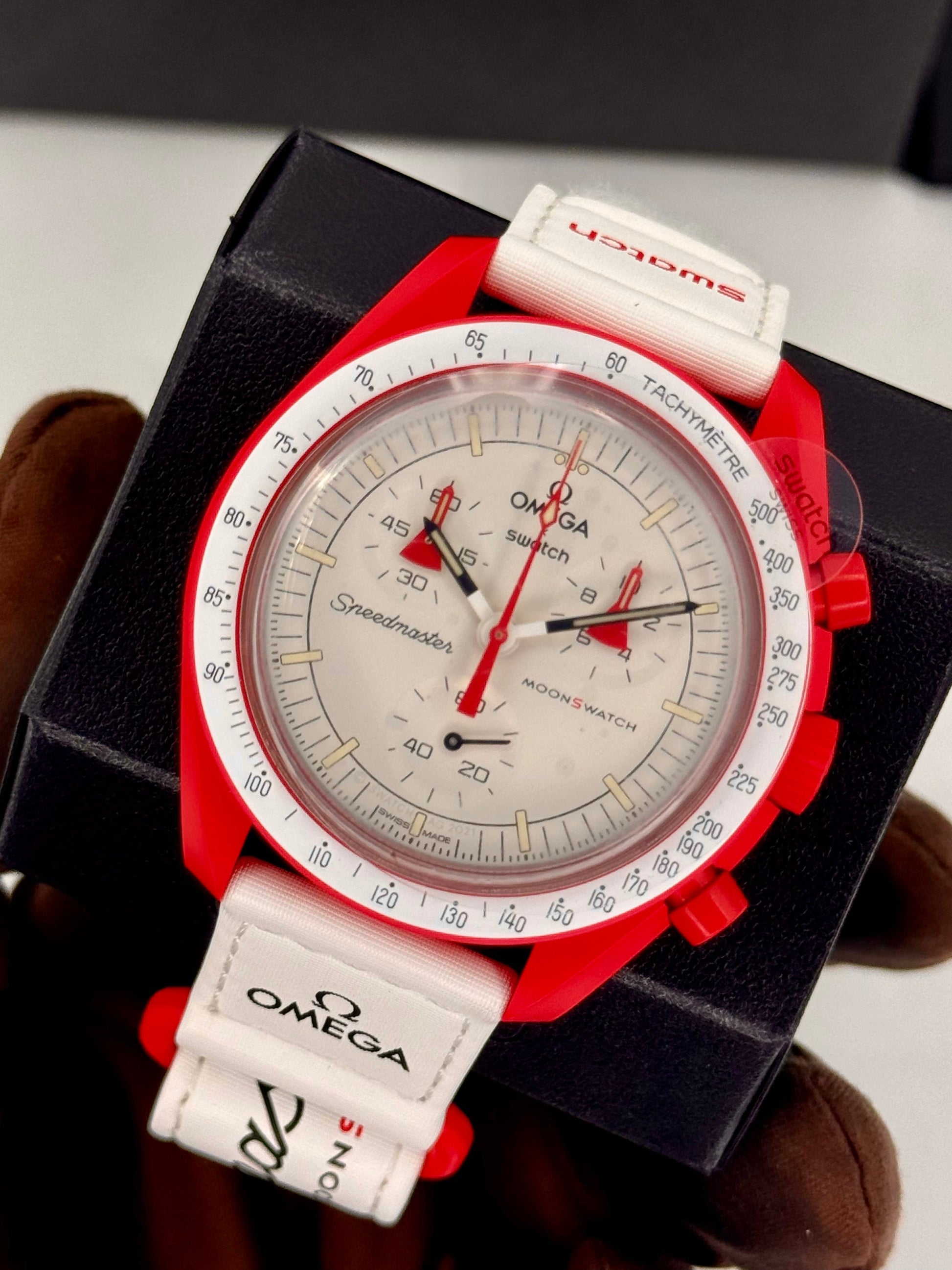 NEW Omega SO33R100 Bioceramic Moon Swatch  - Mission to Mars - MyWatchLLC