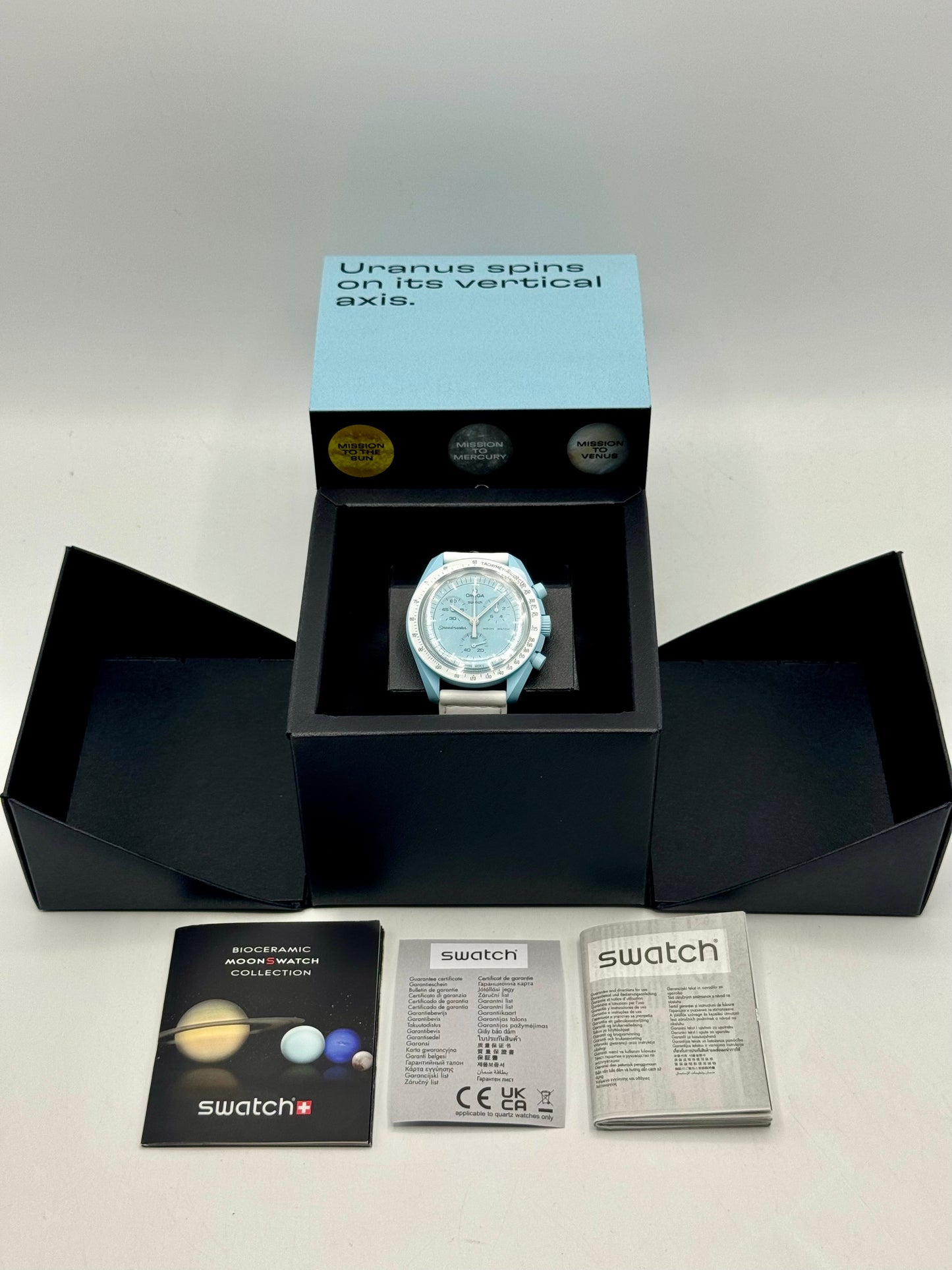 NEW Omega S033L100 Bioceramic Moon Swatch  - Mission to Uranus - MyWatchLLC