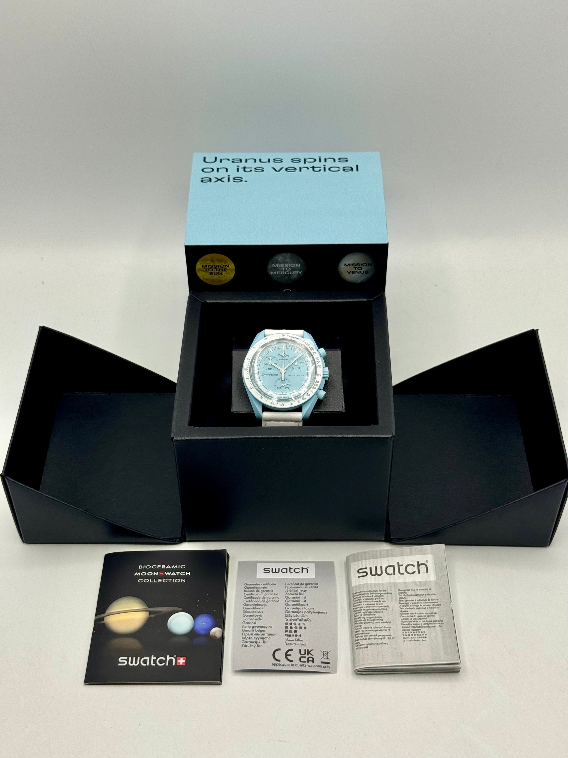 NEW Omega S033L100 Bioceramic Moon Swatch  - Mission to Uranus - MyWatchLLC
