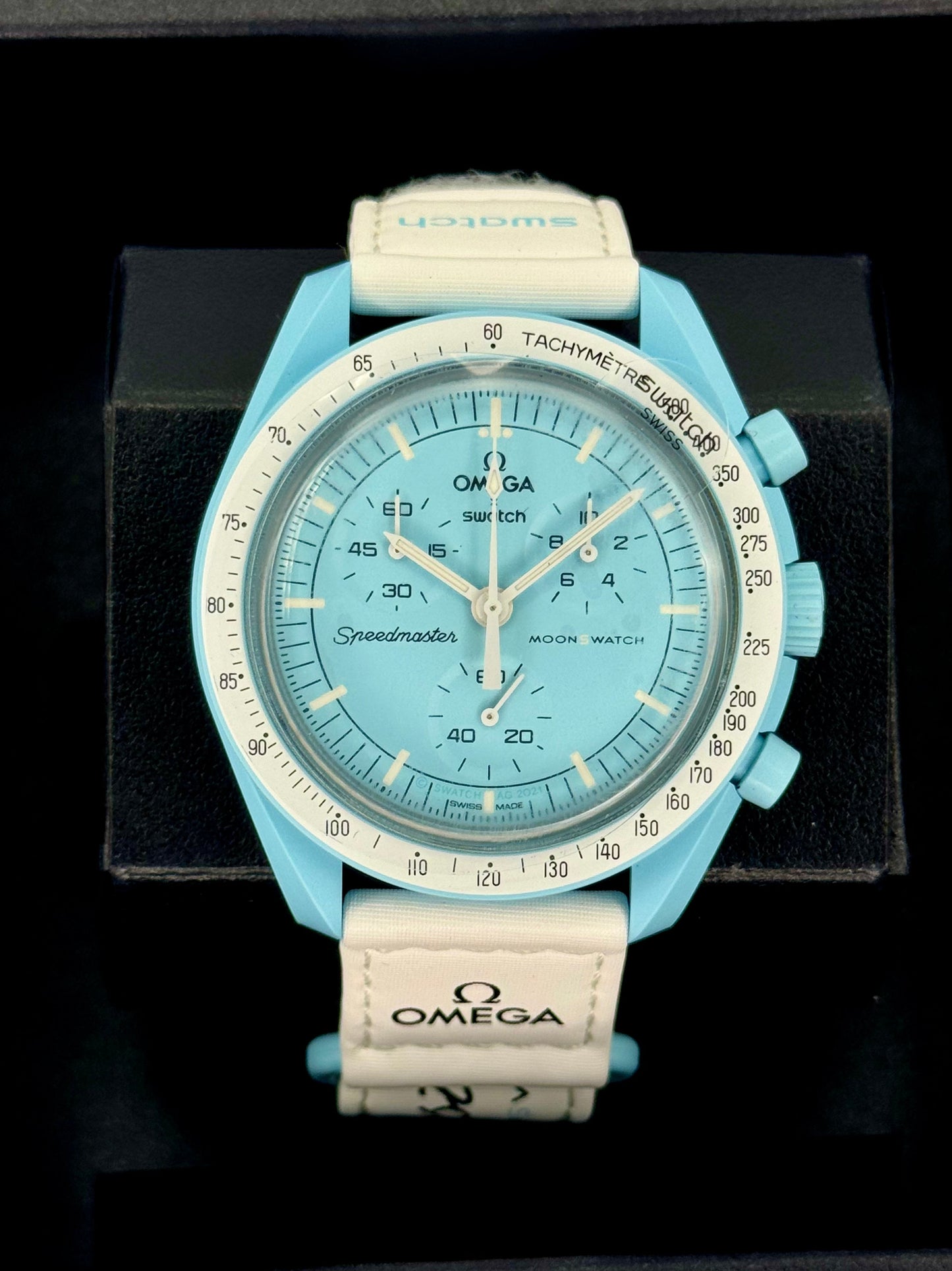 NEW Omega S033L100 Bioceramic Moon Swatch  - Mission to Uranus - MyWatchLLC