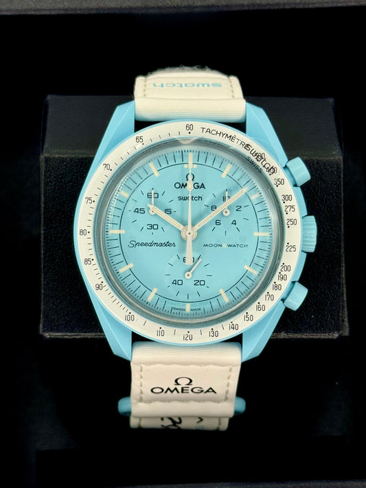 NEW Omega S033L100 Bioceramic Moon Swatch  - Mission to Uranus - MyWatchLLC