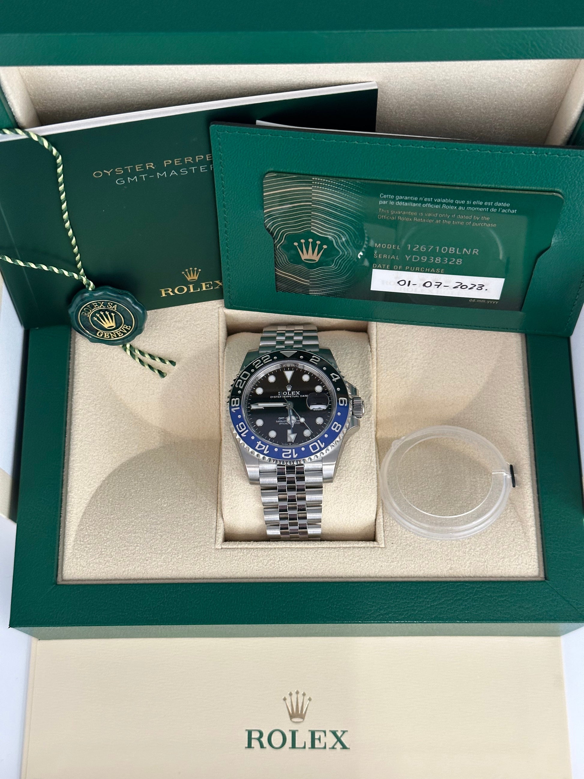 NEW 2023 Rolex GMT Master II "Batgirl" 126710BLNR Stainless Steel Black Dial - MyWatchLLC