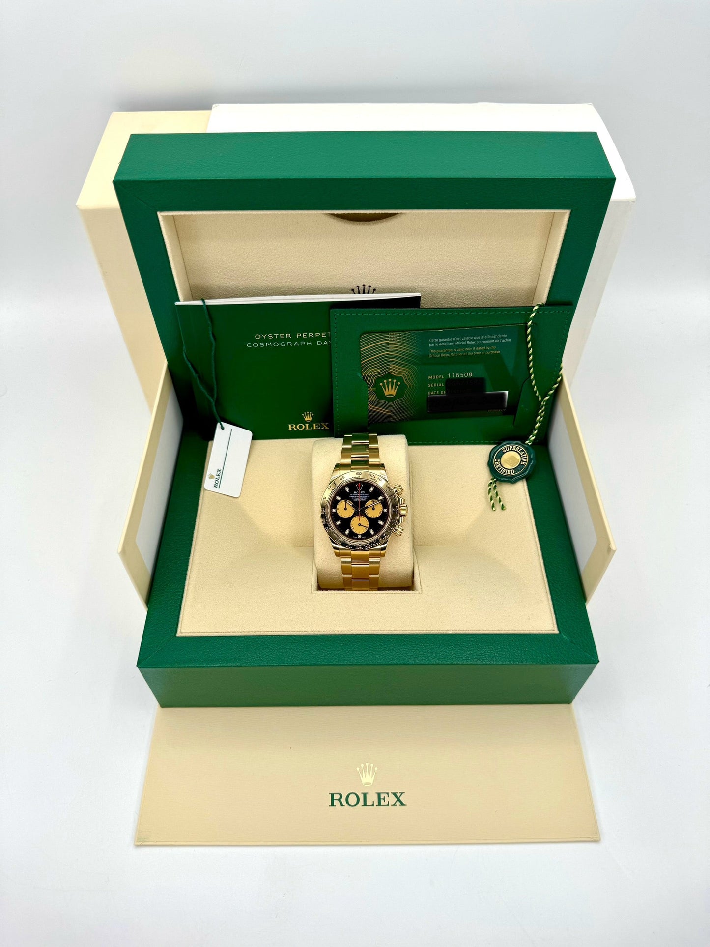 2023 Rolex Daytona "Paul Newman" 40mm 116508 Yellow Gold Black Dial - MyWatchLLC
