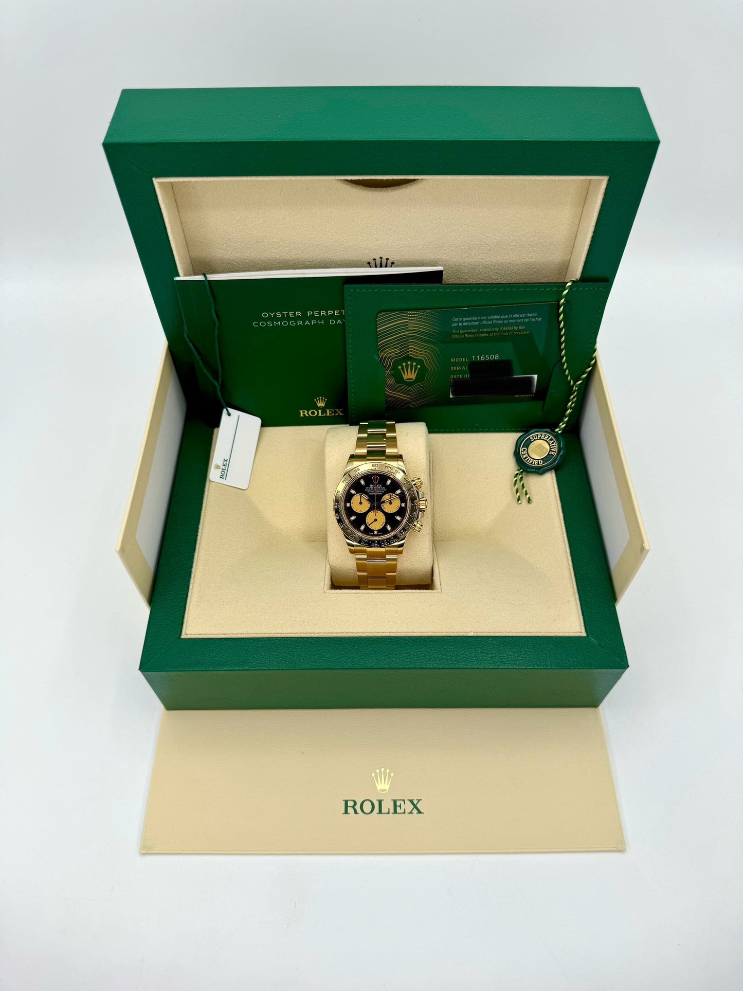 2023 Rolex Daytona "Paul Newman" 40mm 116508 Yellow Gold Black Dial - MyWatchLLC
