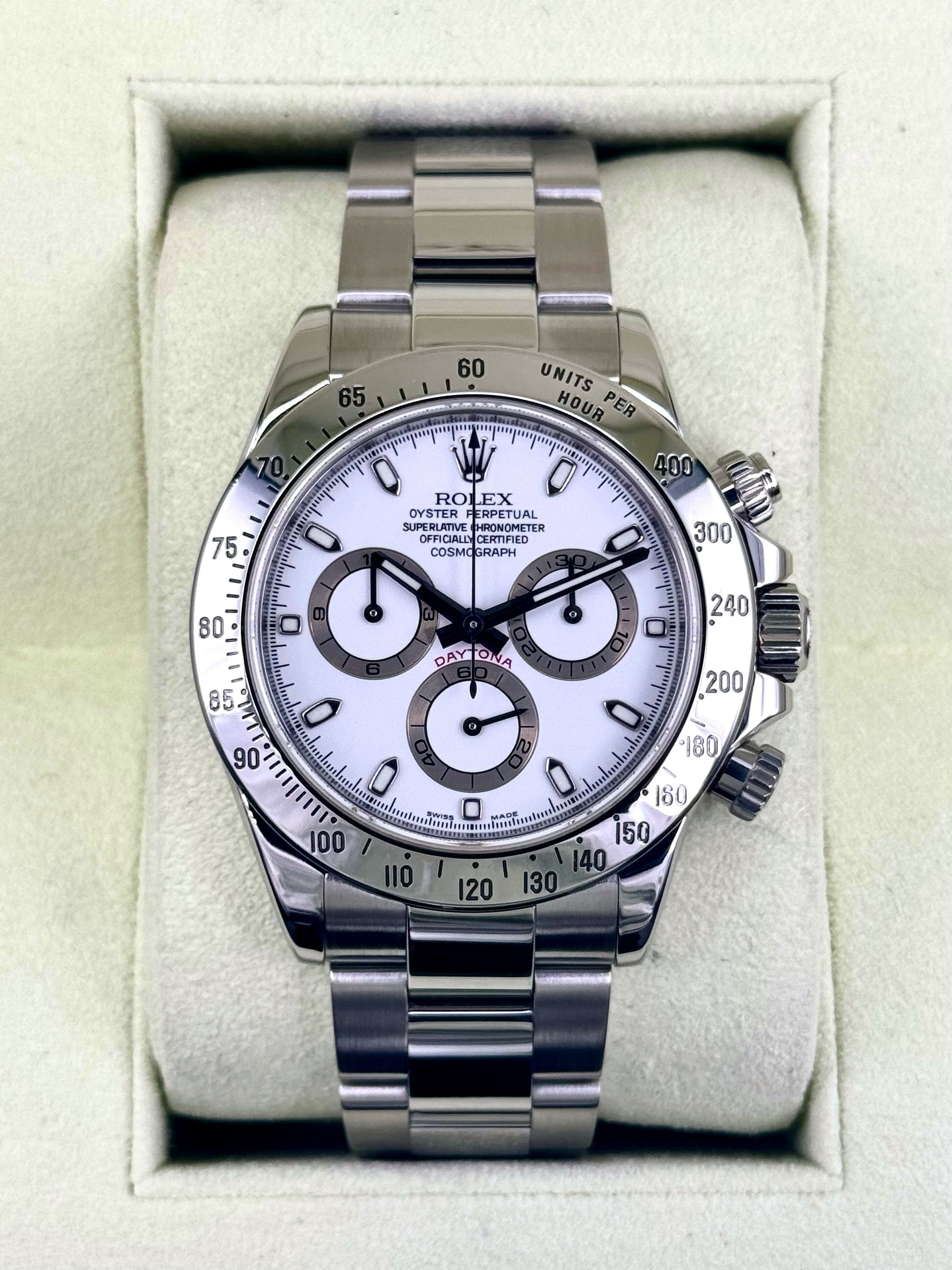 2007 Rolex Daytona 40mm 116520 Stainless Steel White Dial - MyWatchLLC