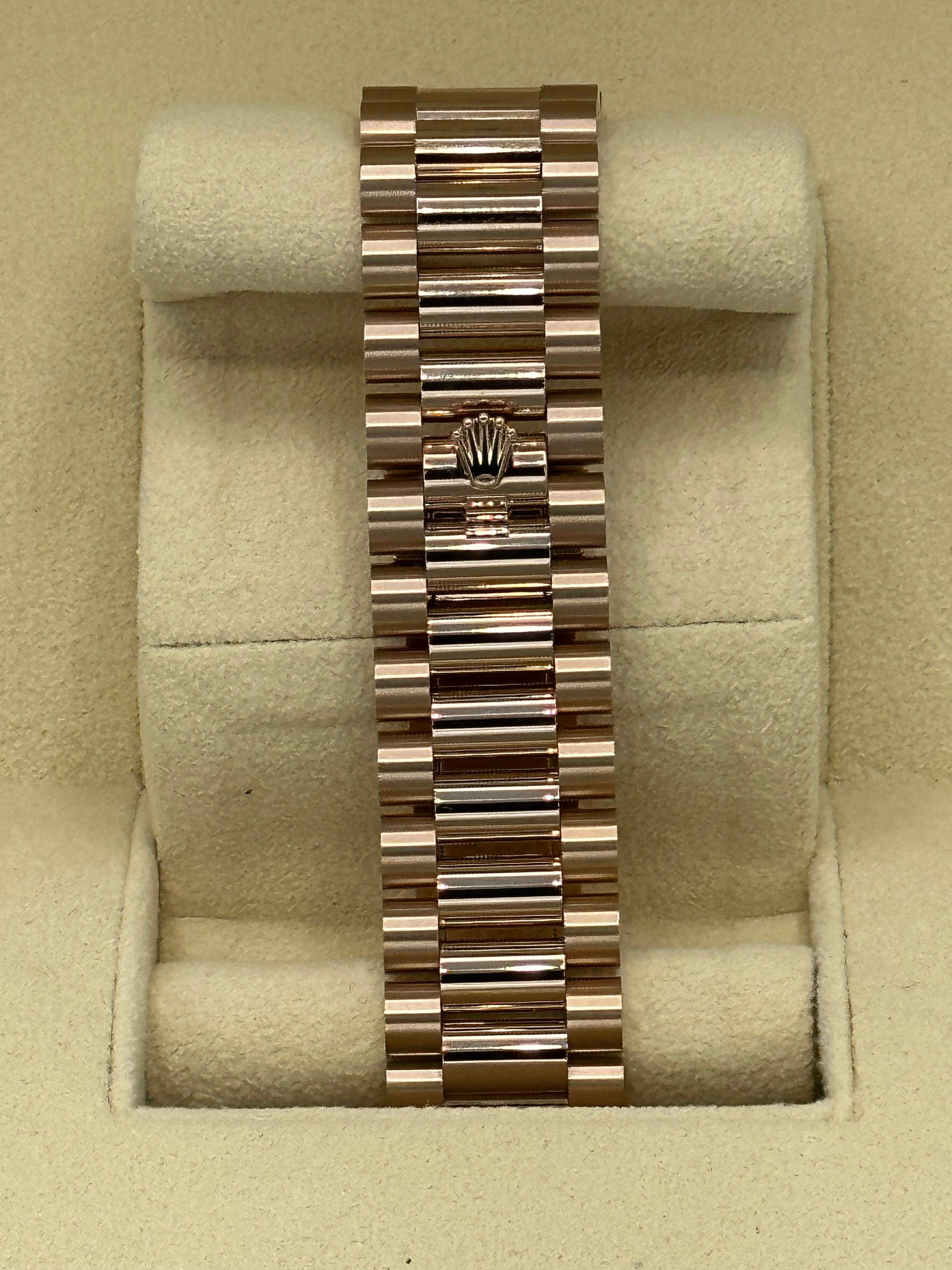 2023 Rolex Day-Date Presidential Rose Gold Olive Roman Numeral Dial - MyWatchLLC