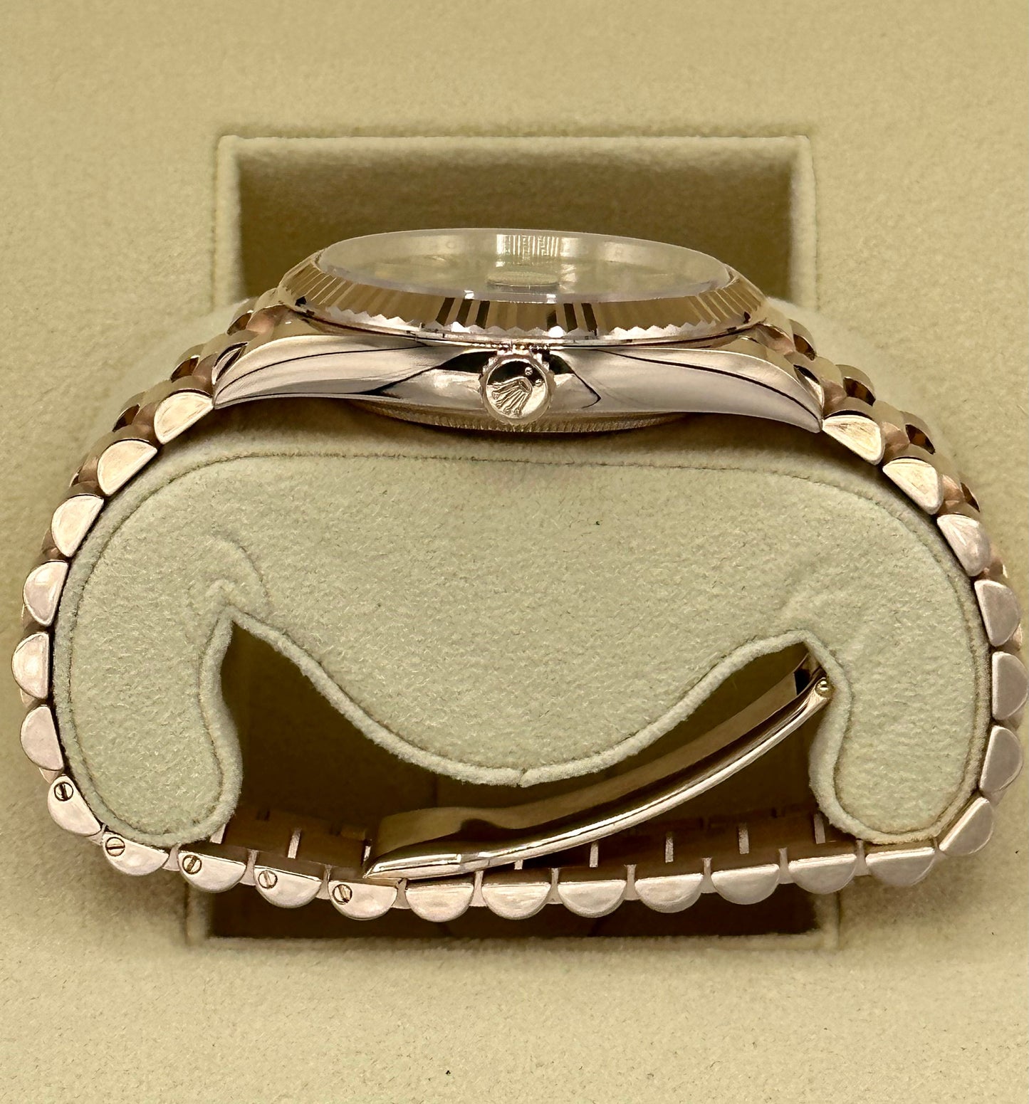 2023 Rolex Day-Date Presidential Rose Gold Olive Roman Numeral Dial - MyWatchLLC