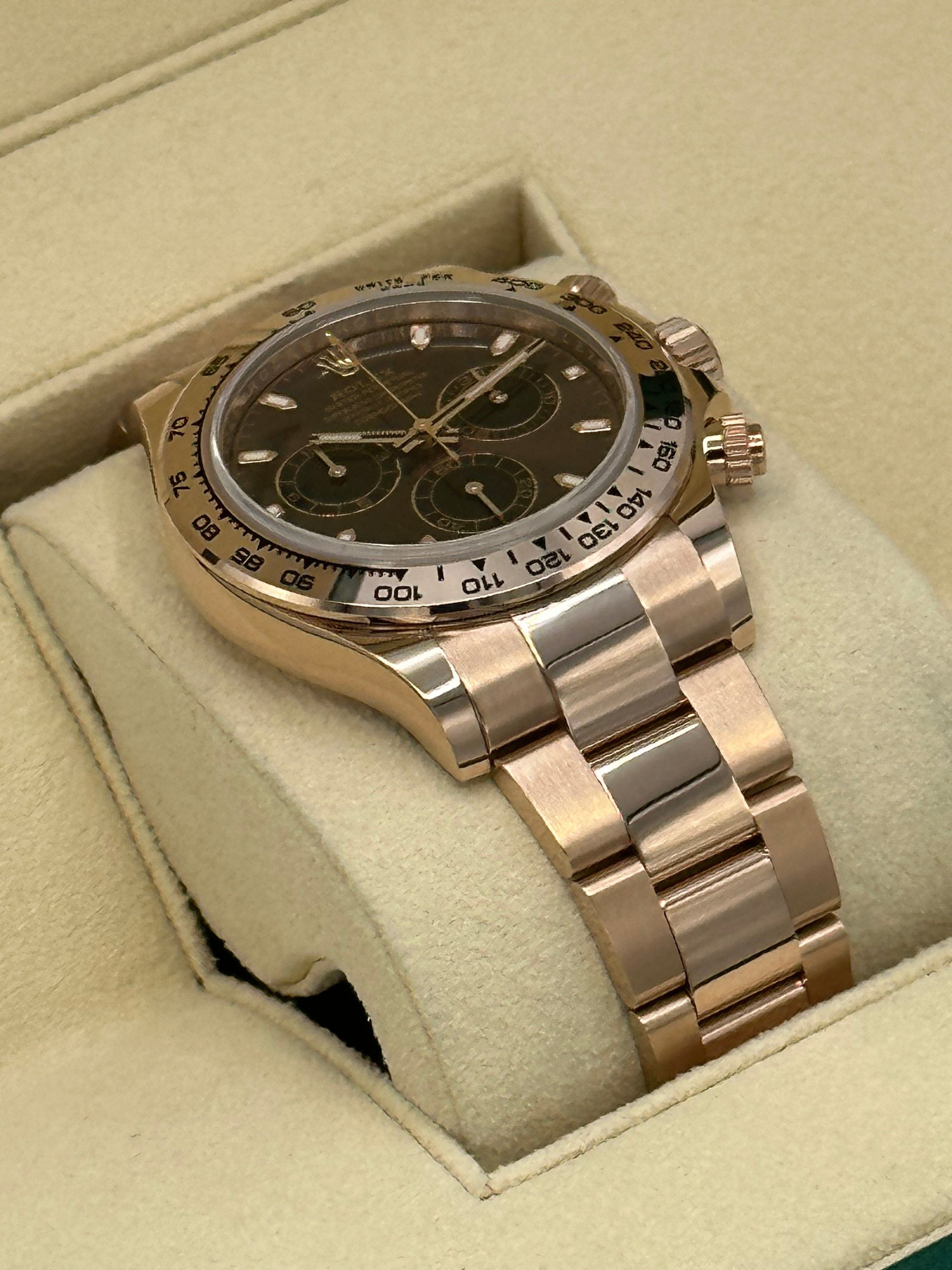 NEW 2023 Rolex Daytona 116505 Rose Gold Chocolate Dial - MyWatchLLC