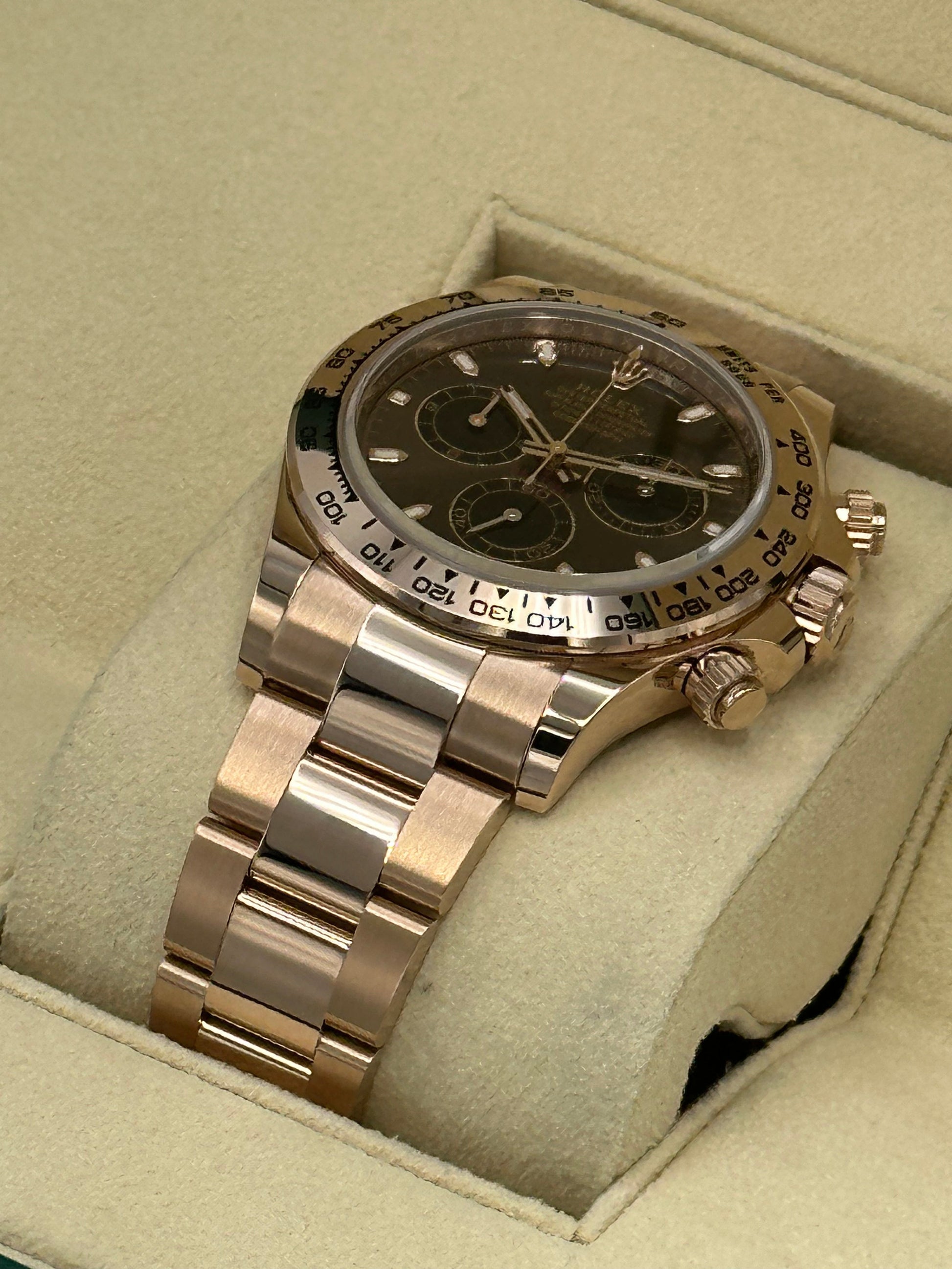 NEW 2023 Rolex Daytona 116505 Rose Gold Chocolate Dial - MyWatchLLC