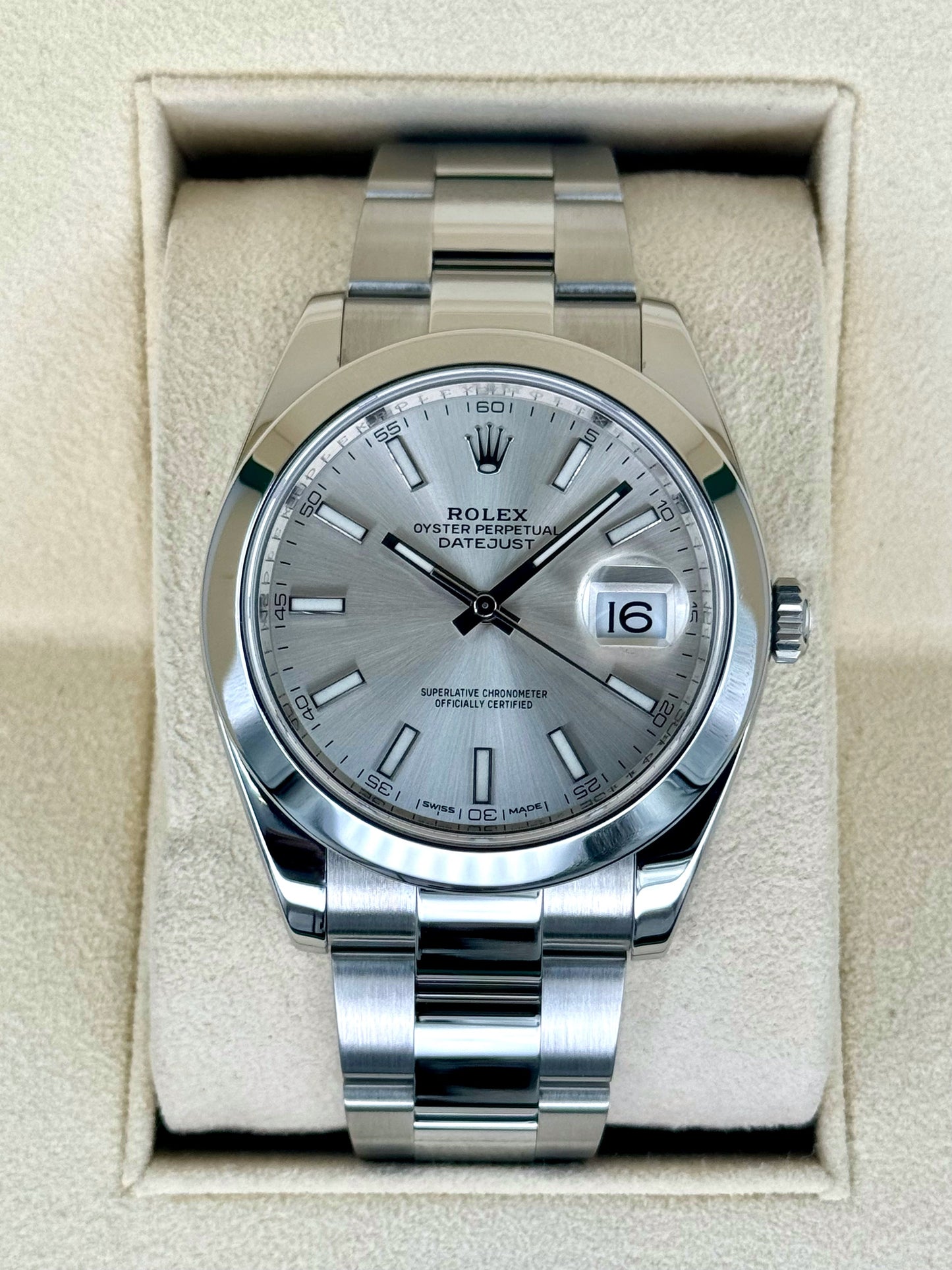 2018 Rolex Datejust 41mm 126300 Stainless Steel Oyster Silver Dial - MyWatchLLC