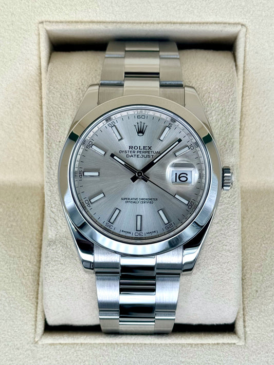 2018 Rolex Datejust 41mm 126300 Stainless Steel Oyster Silver Dial - MyWatchLLC
