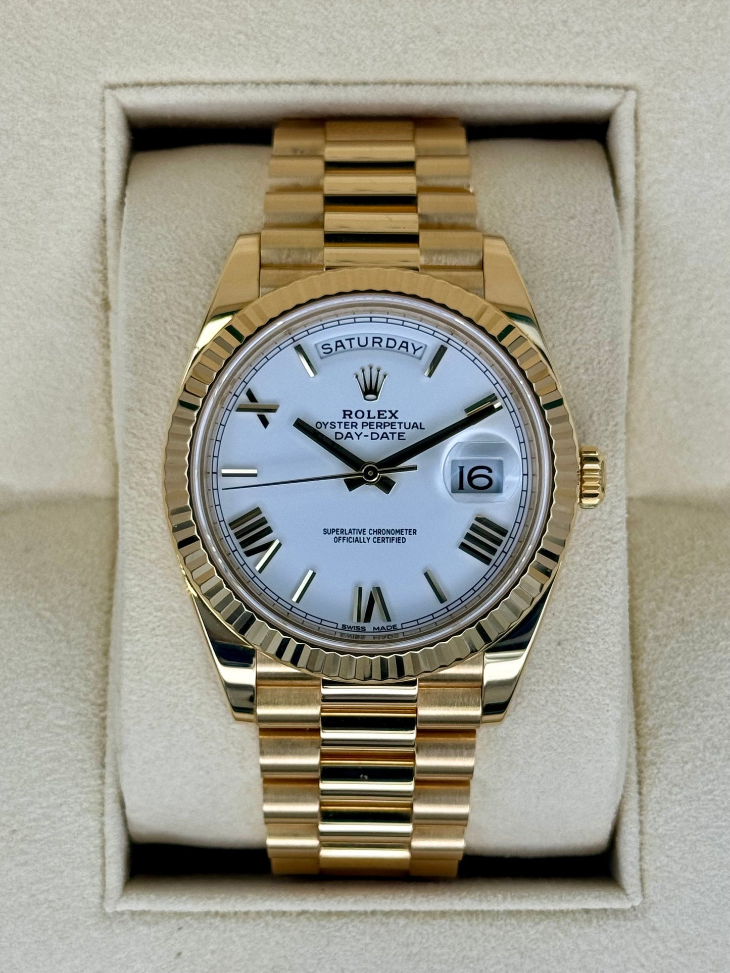 2019 Rolex Day-Date 40mm 228238 Presidential White Dial - MyWatchLLC