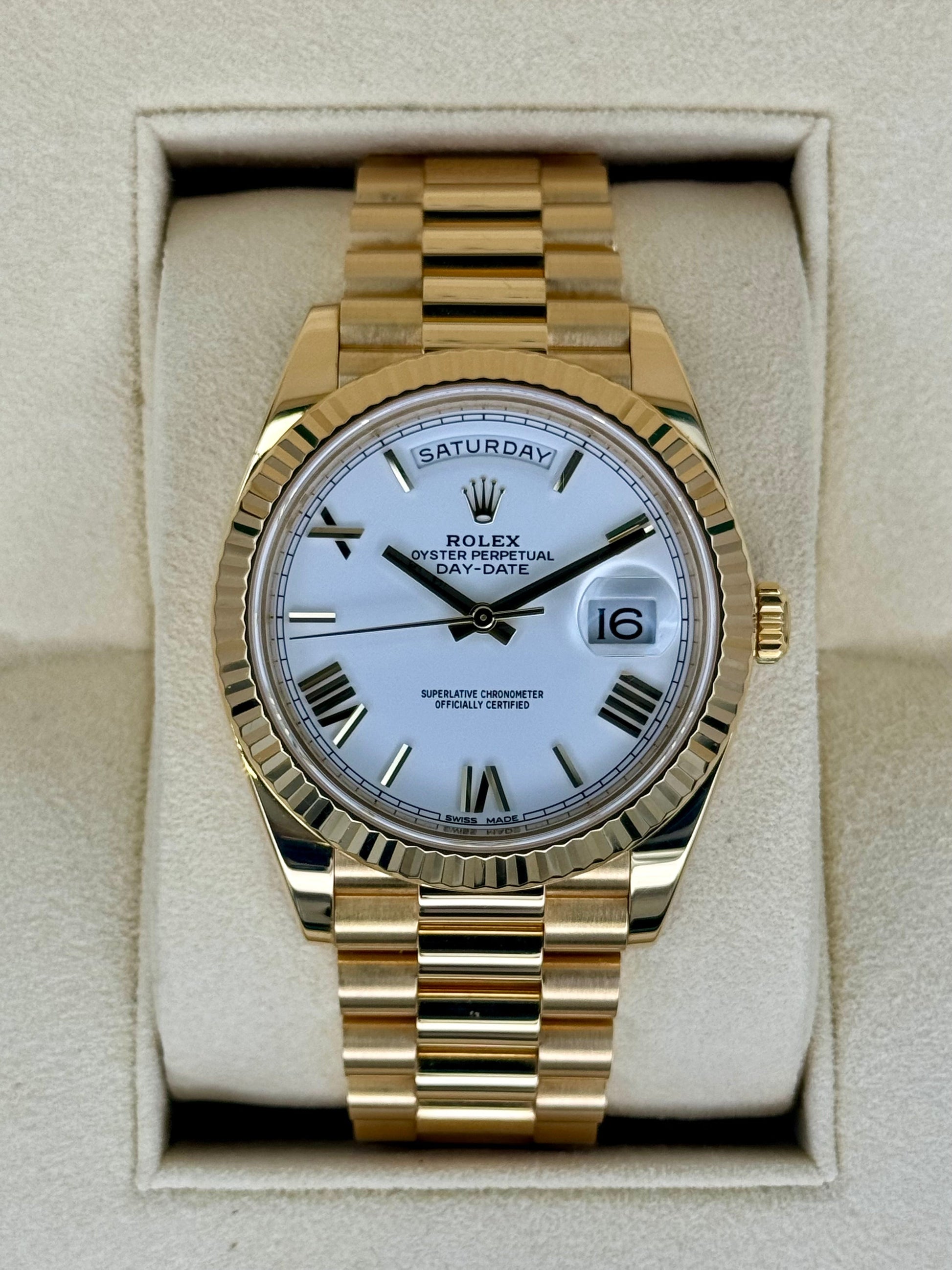2019 Rolex Day-Date 40mm 228238 Presidential White Dial - MyWatchLLC