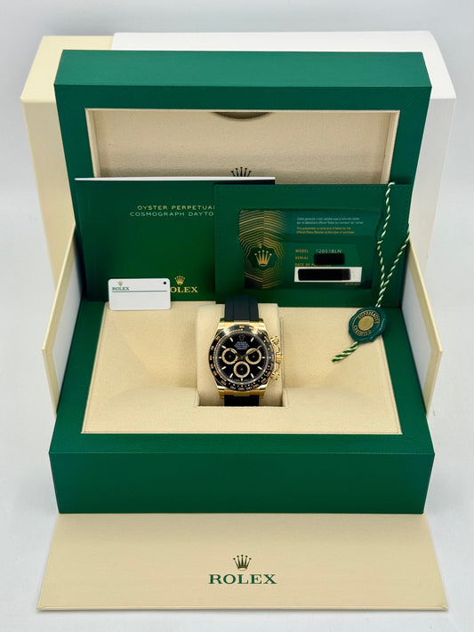 NEW 2024 Rolex Daytona 40mm 126518LN Yellow Gold Oysterflex Black Dial - MyWatchLLC