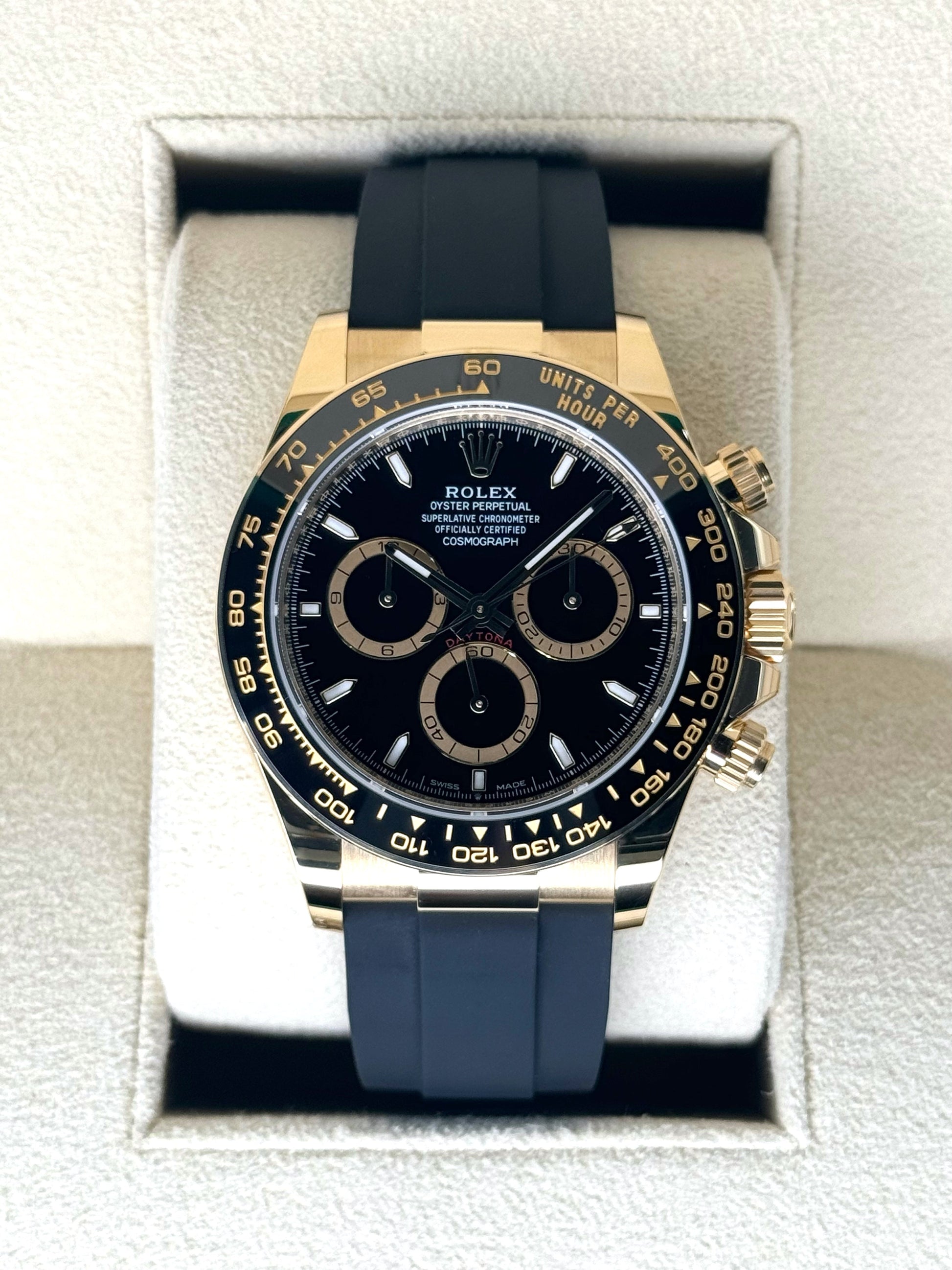 NEW 2024 Rolex Daytona 40mm 126518LN Yellow Gold Oysterflex Black Dial - MyWatchLLC