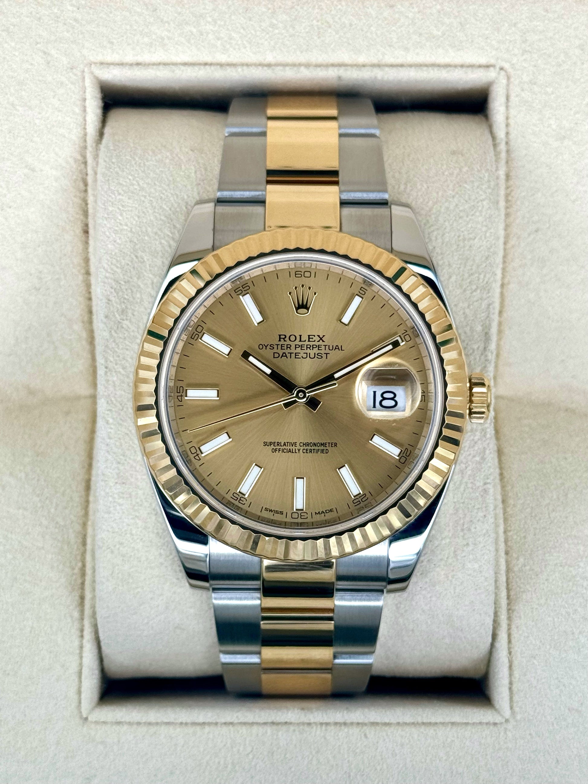 2017 Rolex Datejust 41mm 126333 Two-Tone Oyster Champagne Dial - MyWatchLLC