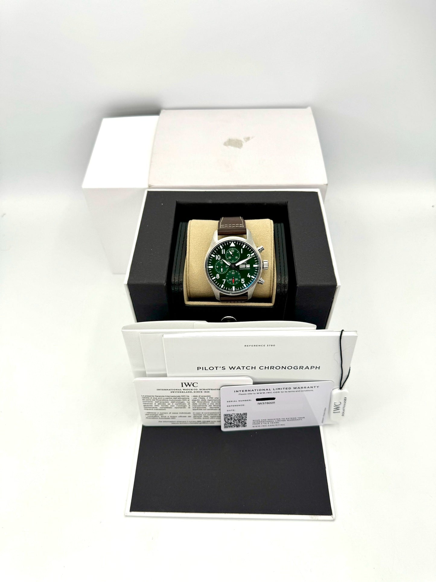2023 IWC Pilot's Watch Chronograph 43mm IW378005 Steel Green Dial - MyWatchLLC