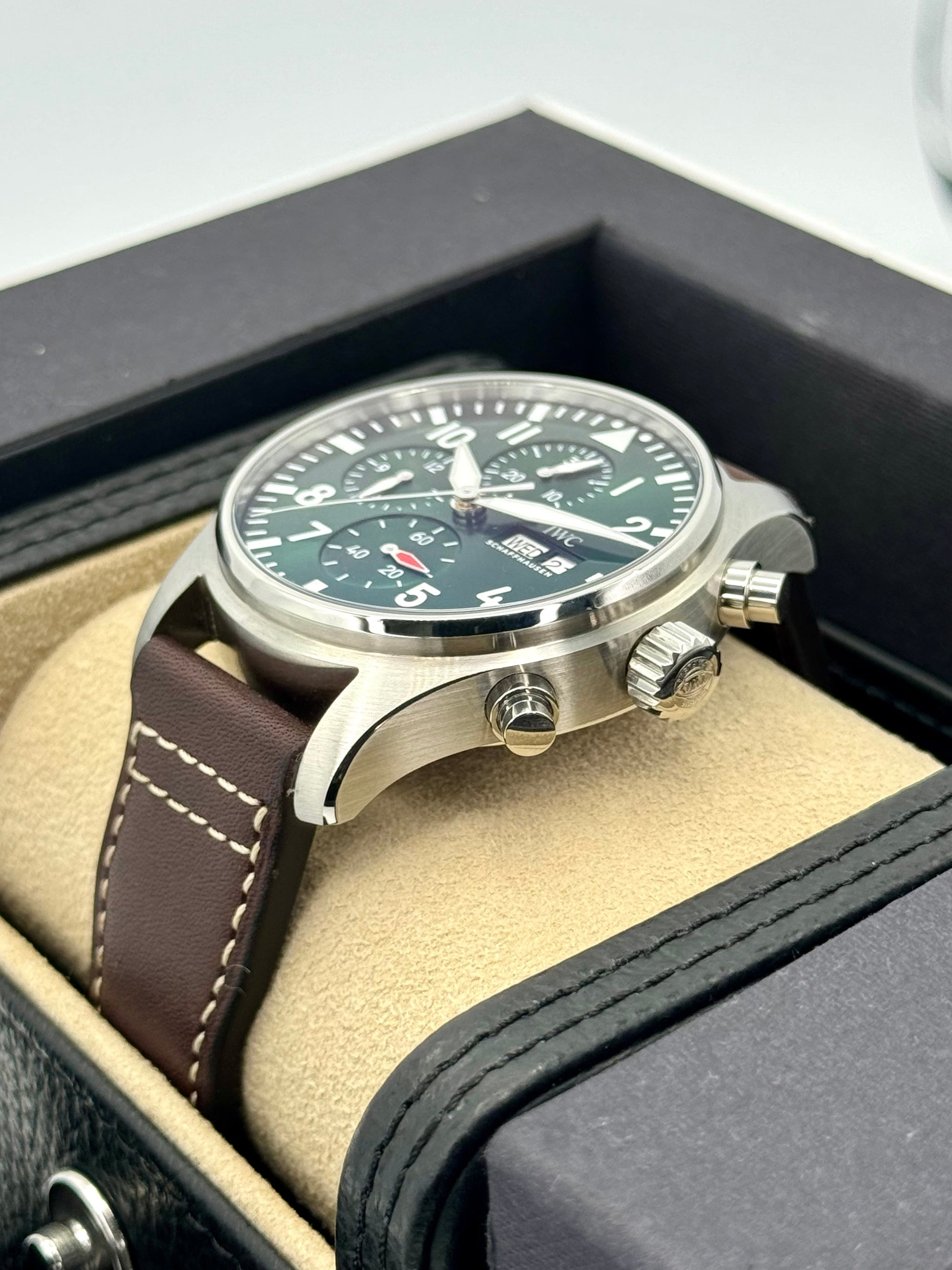 2023 IWC Pilot's Watch Chronograph 43mm IW378005 Steel Green Dial - MyWatchLLC