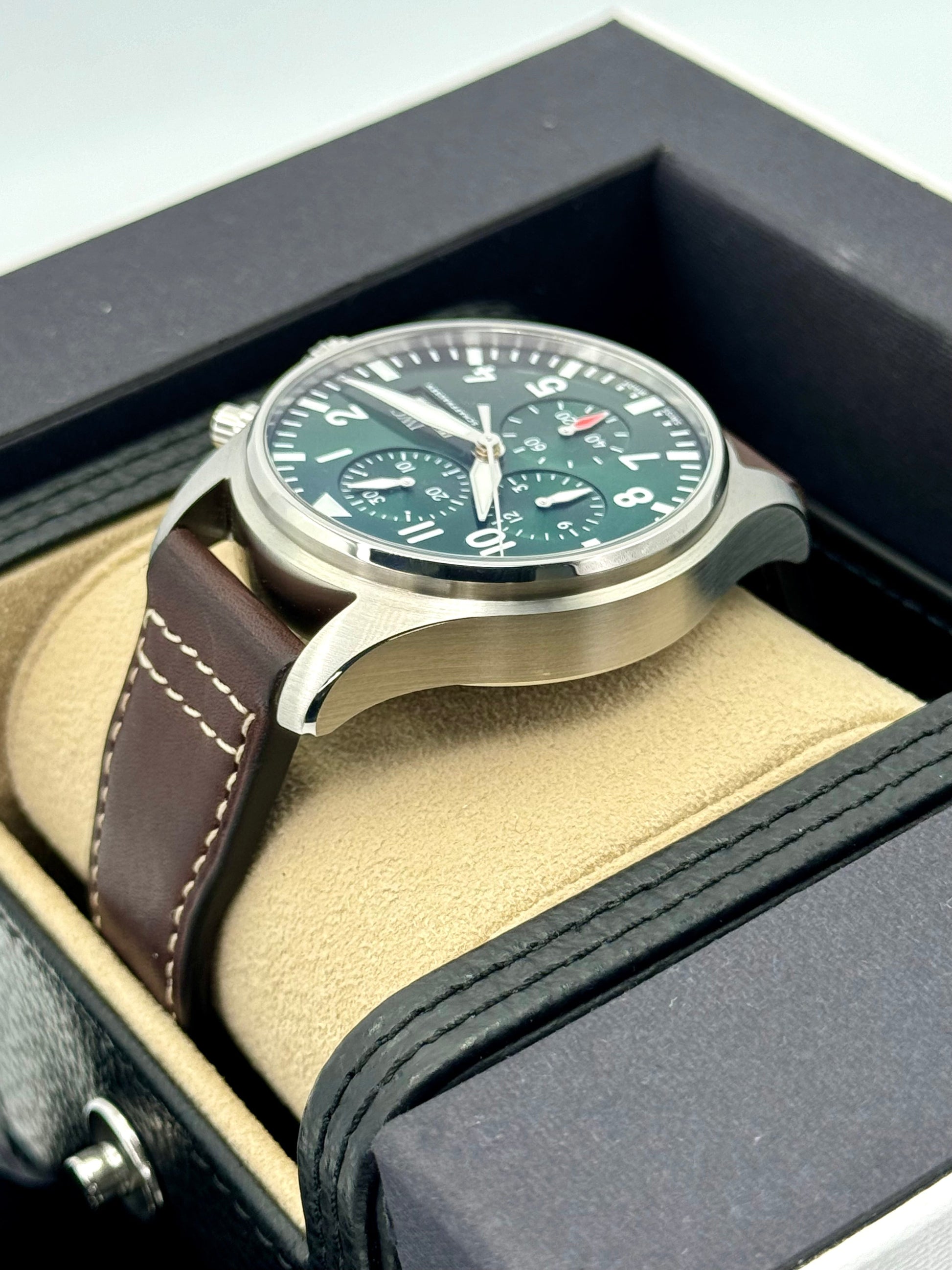 2023 IWC Pilot's Watch Chronograph 43mm IW378005 Steel Green Dial - MyWatchLLC