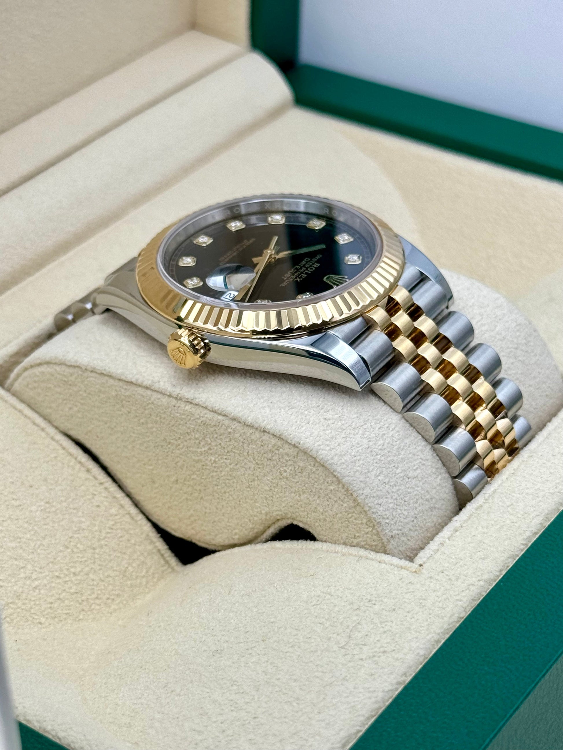2023 Rolex Datejust 41mm 126333 Two-Tone Jubilee Black Diamond Dial - MyWatchLLC