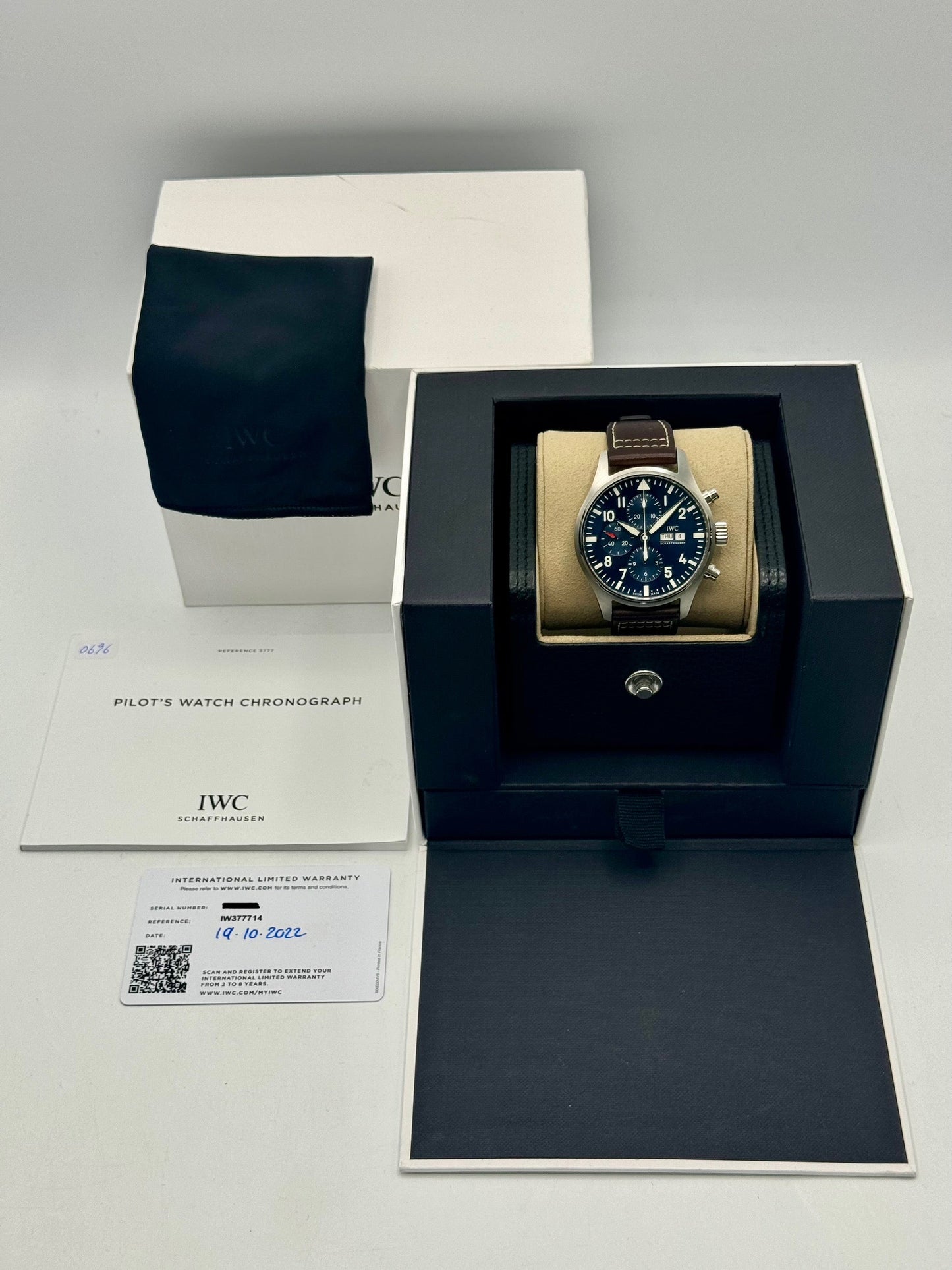 2022 IWC Pilot's Chronograph 43mm IW377714 Stainless Steel Blue Dial - MyWatchLLC