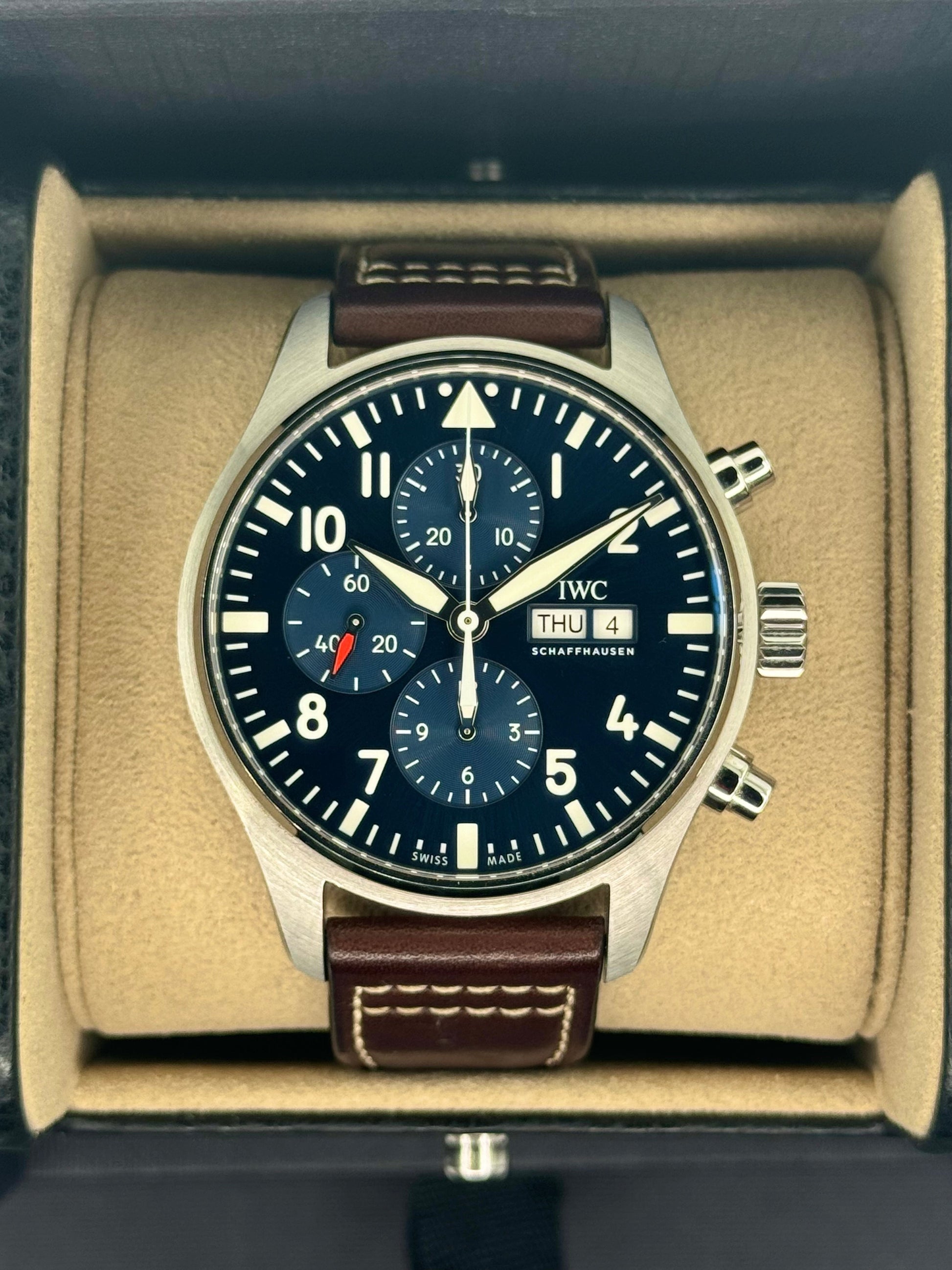 2022 IWC Pilot's Chronograph 43mm IW377714 Stainless Steel Blue Dial - MyWatchLLC