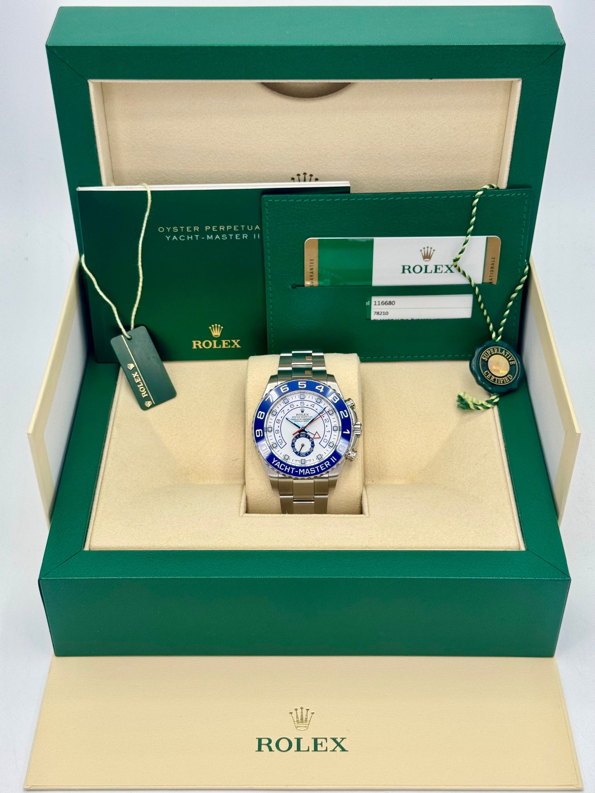 2016 Rolex Yacht-Master II 44mm 116680 Stainless Steel White Dial - MyWatchLLC