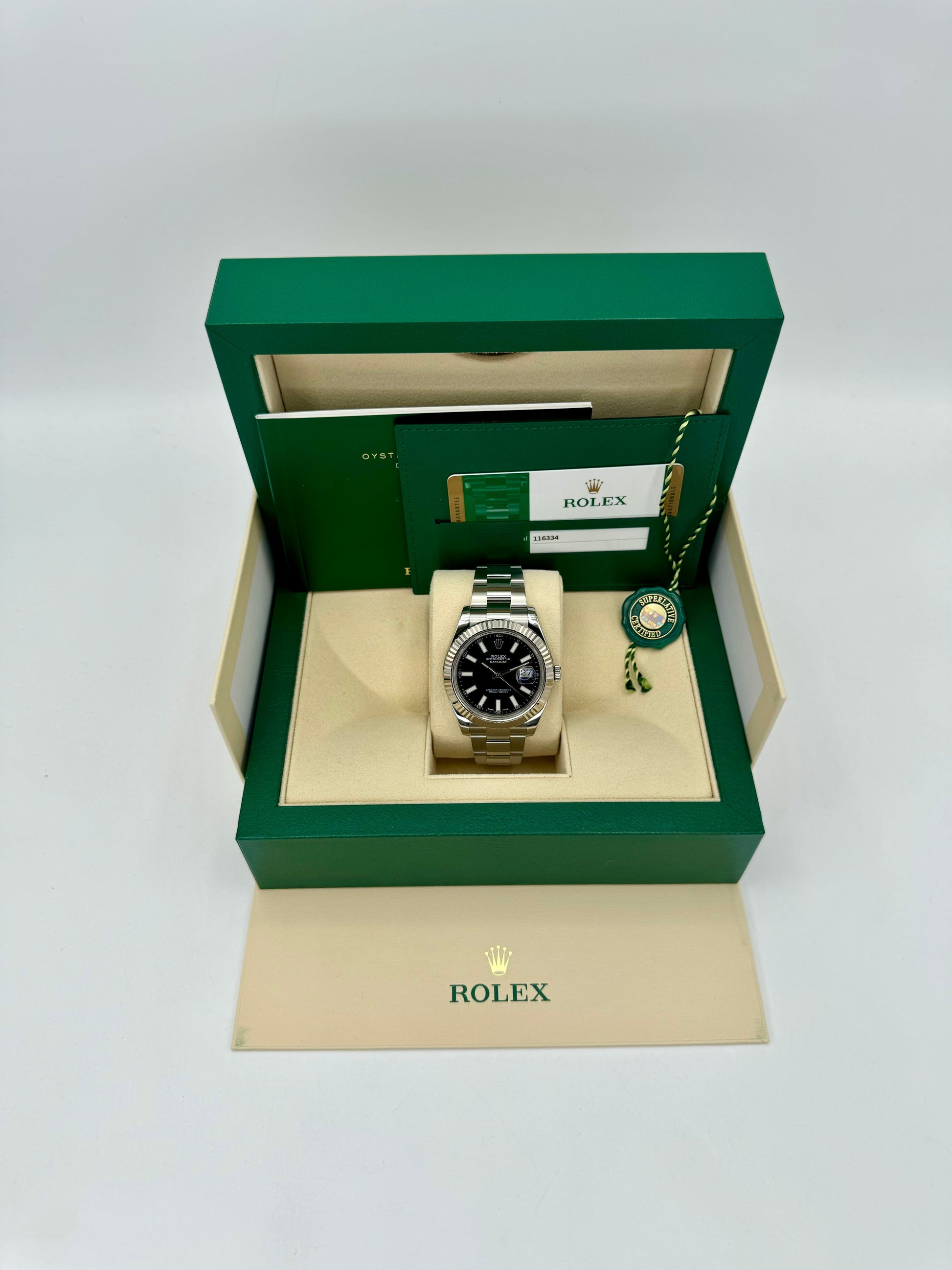 2017 Rolex Datejust II 41mm 116334 Stainless Steel Oyster Black Dial - MyWatchLLC